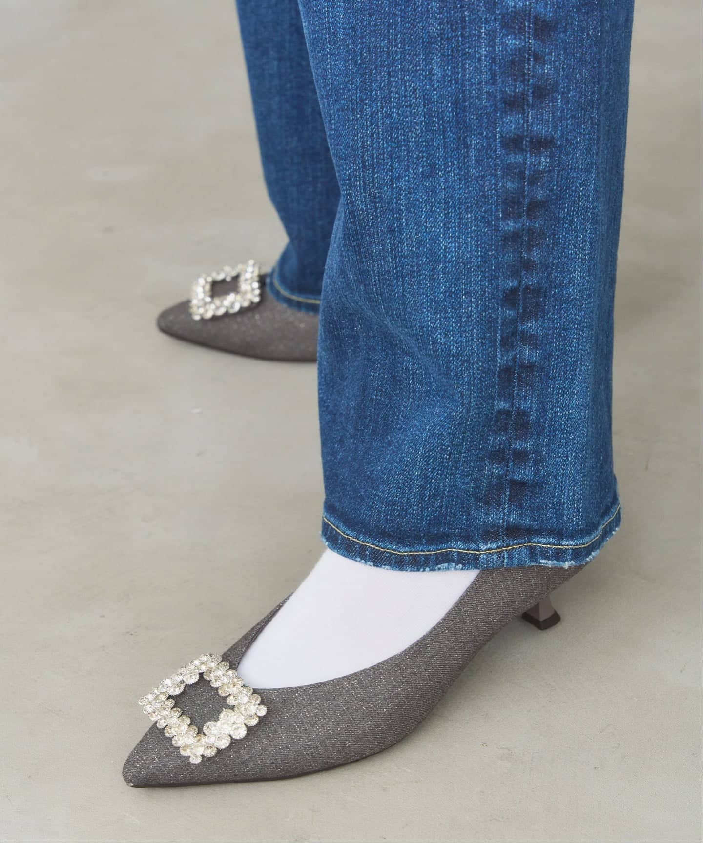 4.5cmフラワービジューバックルパンプス（パンプス）｜LE TALON（ル