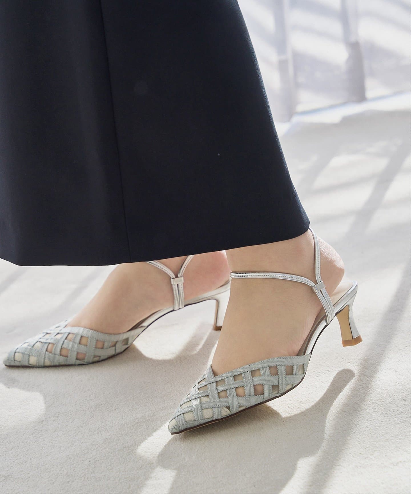 ルタロン 5センチポインテッド gingham アンクルパンプス 5cmポインテッドGINGHAMアンクルパンプス（パンプス）｜LE TALON