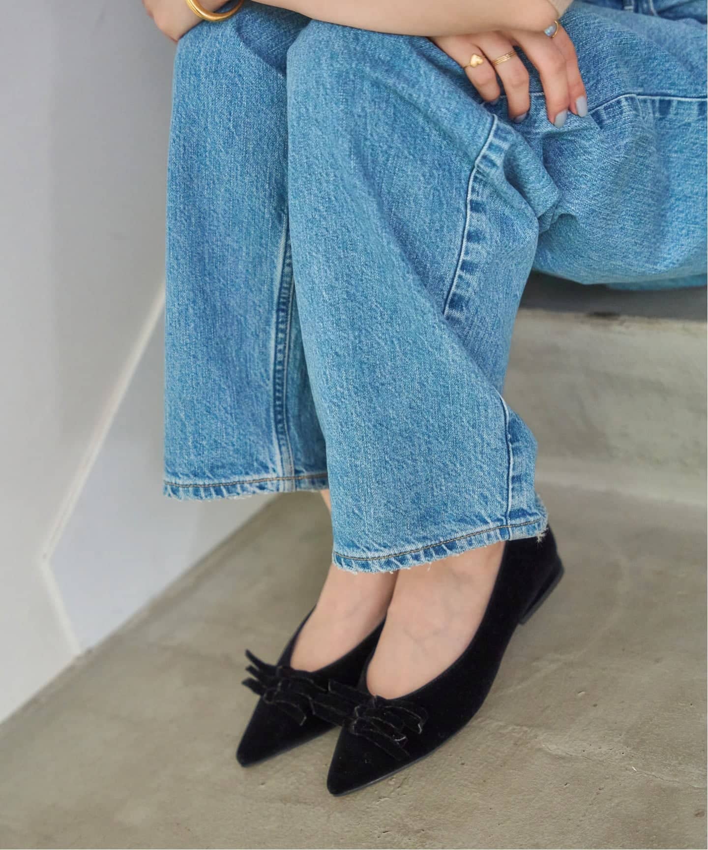 ポインテッドメニーリボンフラット（フラットシューズ）｜LE