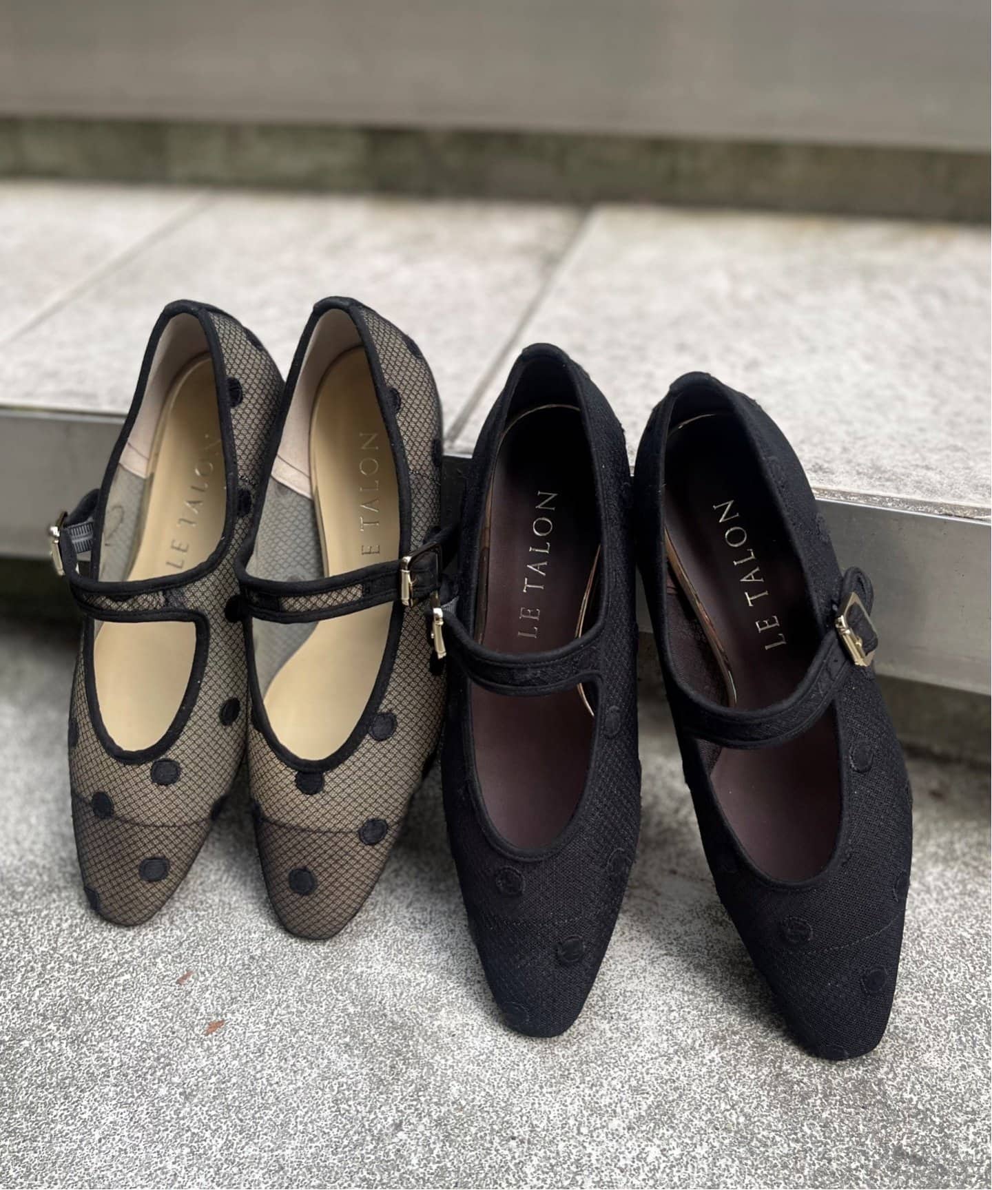 Le Talon ドット フラットシューズ LE TALON（ルタロン）の「《予約》ポインテッドチュールドットフラット