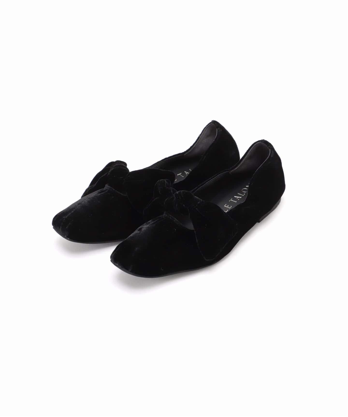 Le Talon スクエアベルベットリボンフラット 25cm 追加3》スクエアベルベットリボンフラット（フラットシューズ）｜LE