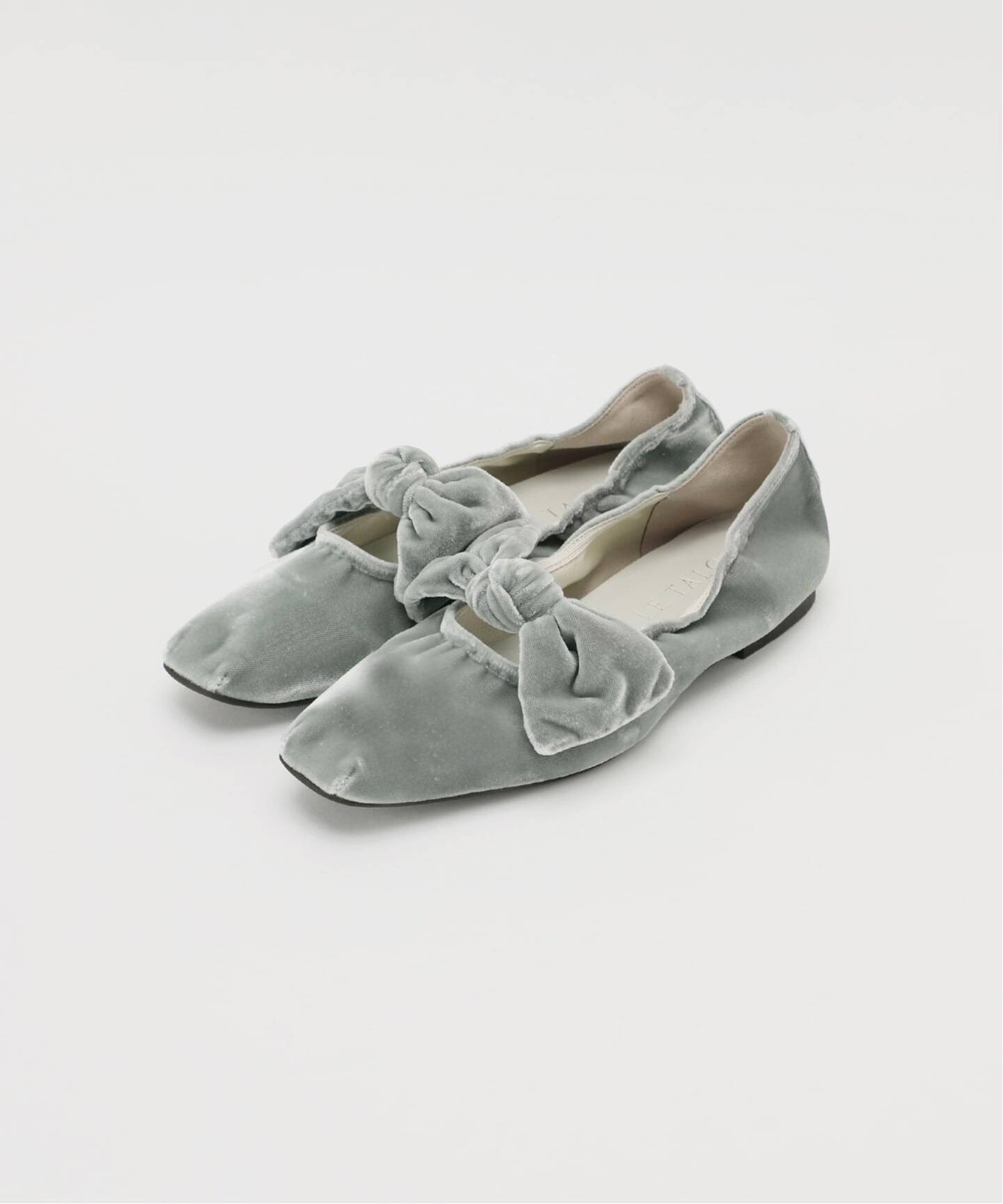 Le Talon スクエアベルベットリボンフラット 25cm 追加3》スクエアベルベットリボンフラット（フラットシューズ）｜LE