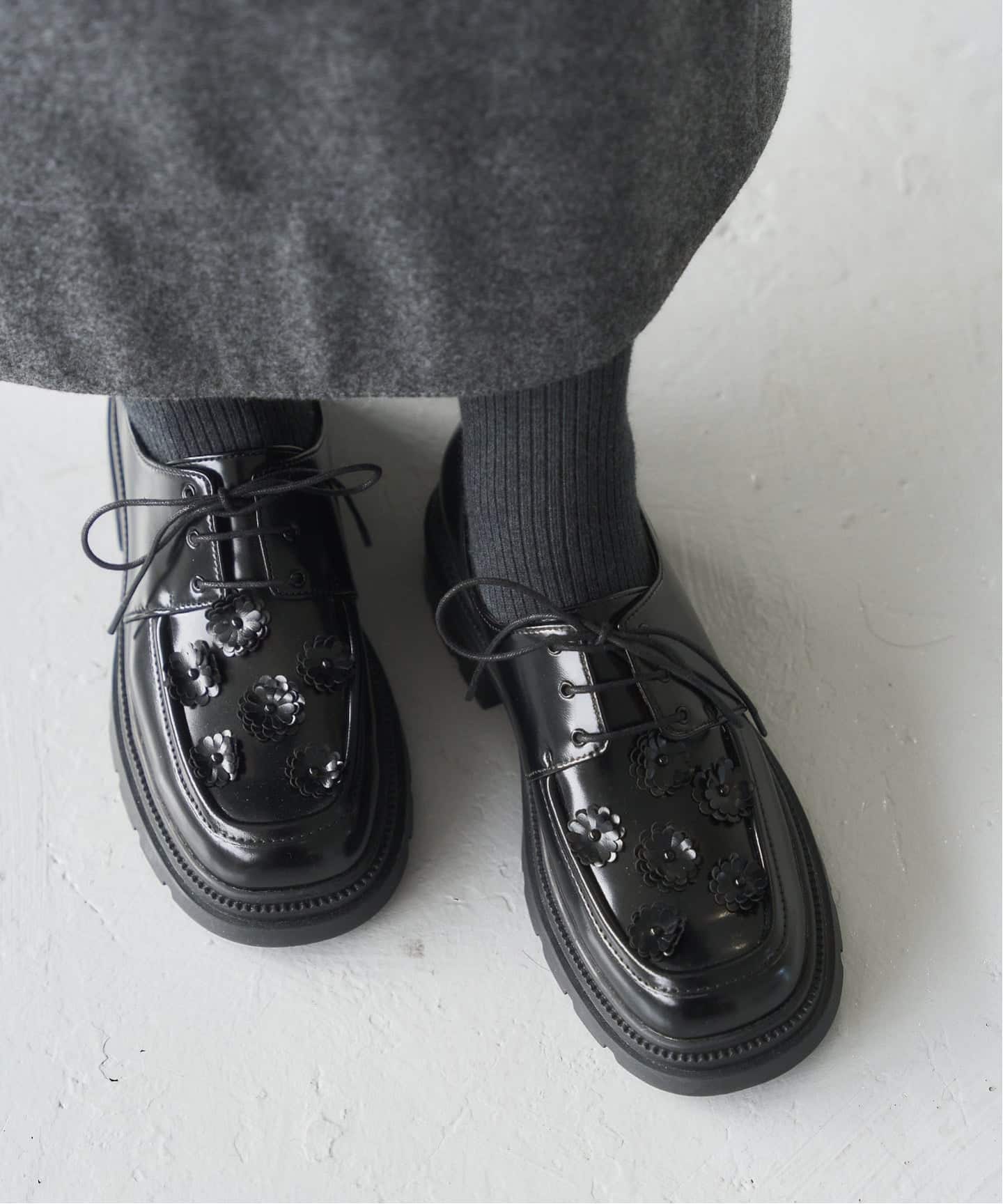 アツゾコフラワーレースアップ（ローファー）｜LE TALON（ル タロン