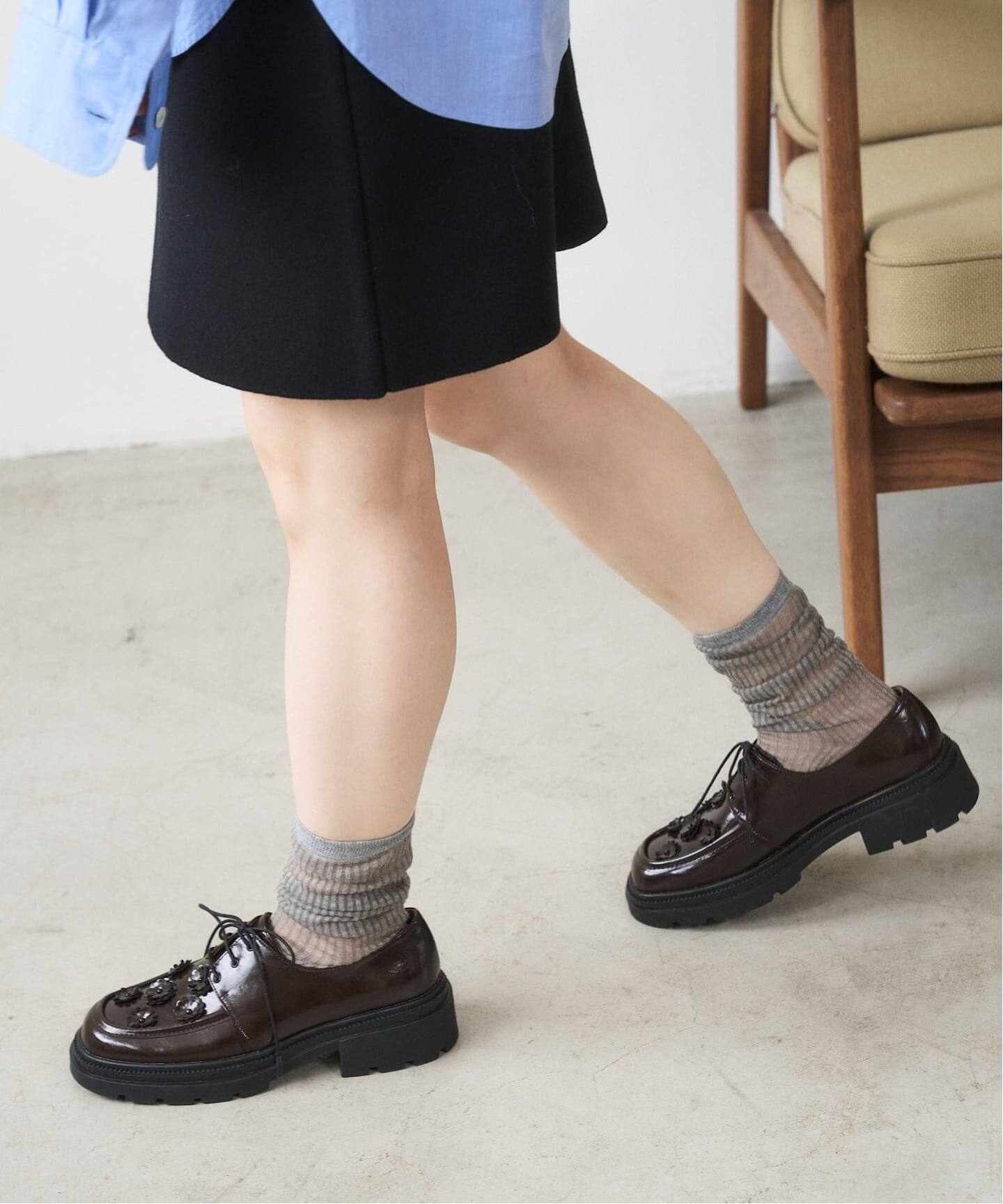 アツゾコフラワーレースアップ（ローファー）｜LE TALON（ル タロン