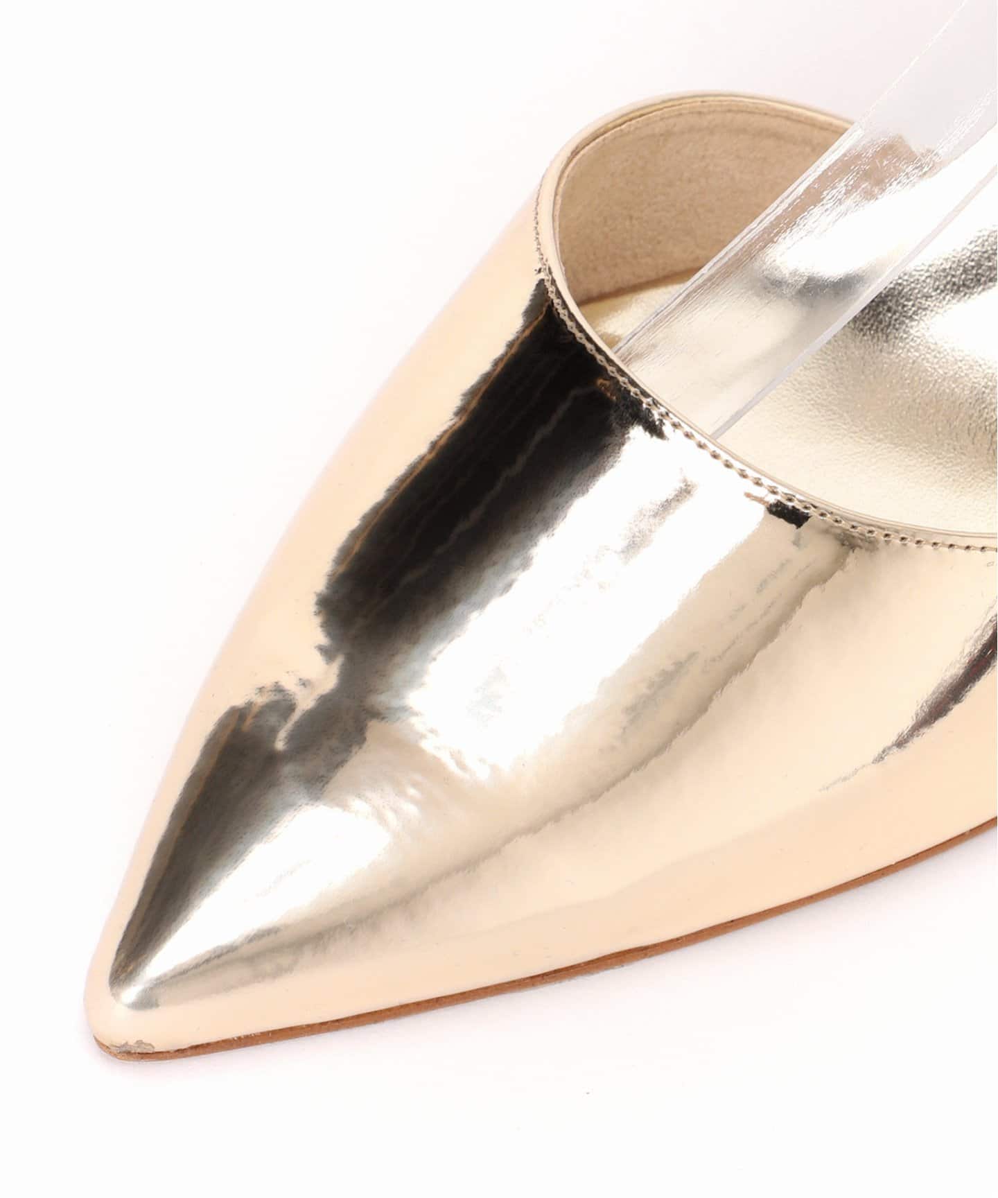 GRISE5cmポインテッドアンクルストラップスリングバック