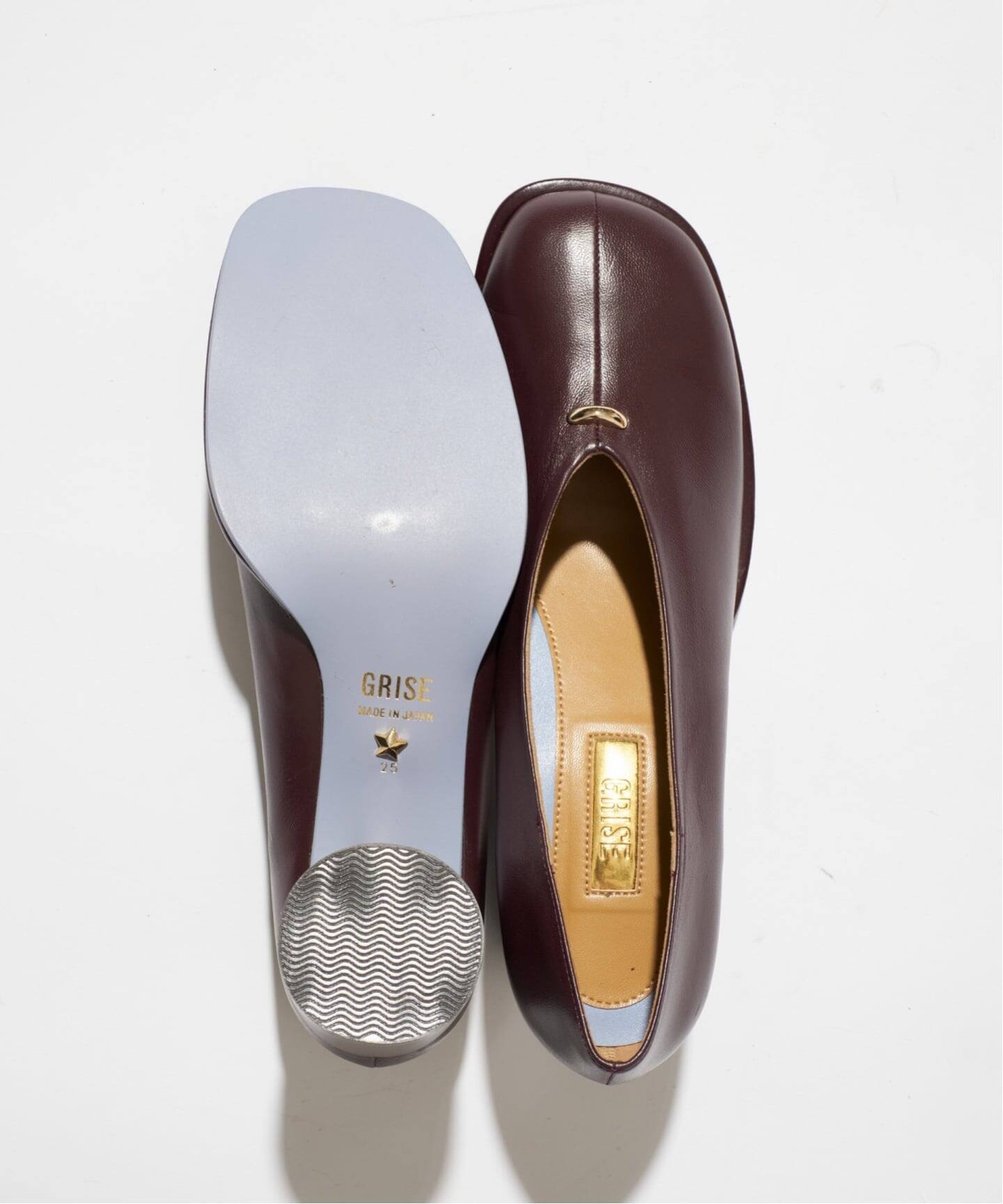 GRISE6cmレザーオブリークハイバンプパンプス（パンプス）｜GRISE