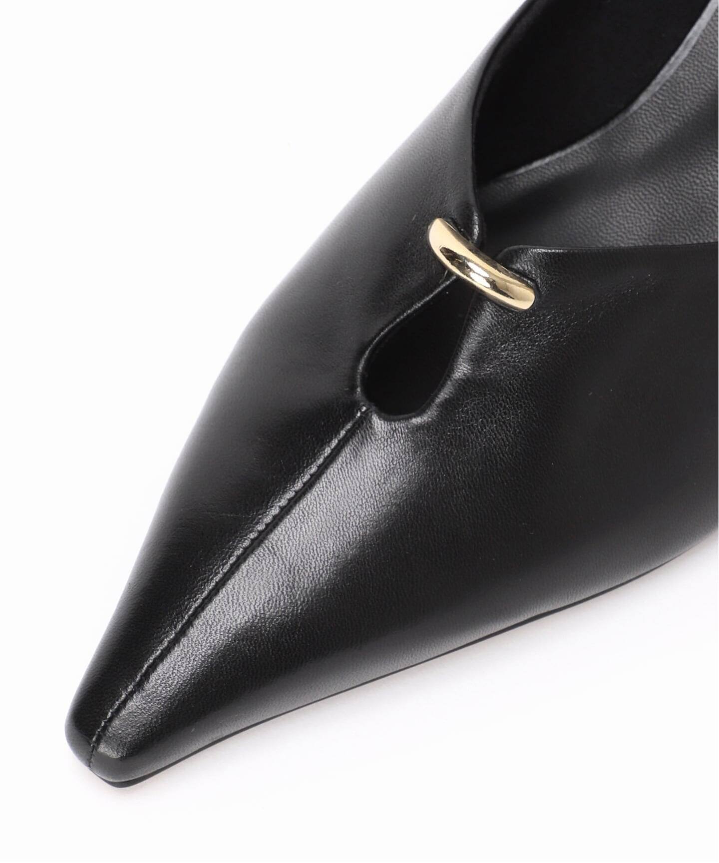 【新品未使用】WANDERUNG レザー フラットシューズ パンプス 黒23.5 新品未使用】WANDERUNG レザー フラットシューズ パンプス 黒