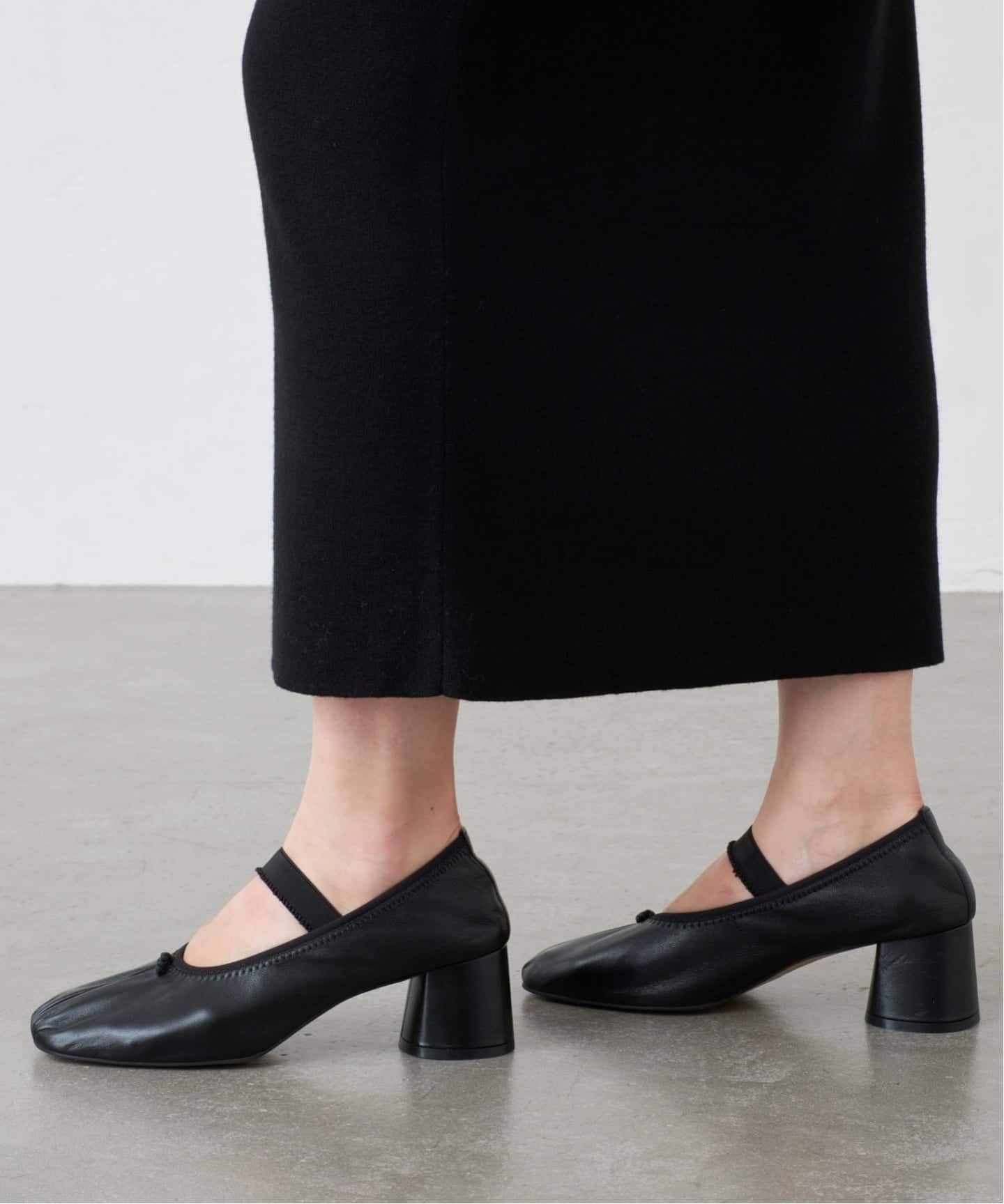 ✴︎レザーギャザーバレリーナパンプス GRISE5.5cmレザーギャザーバレリーナパンプス（パンプス）｜GRISE
