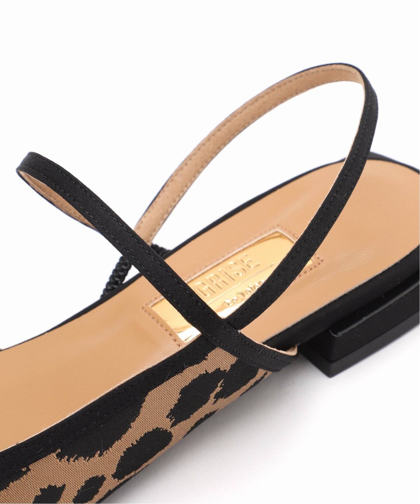 GRISEポインテッドコンビストラップスリングバック（フラットシューズ