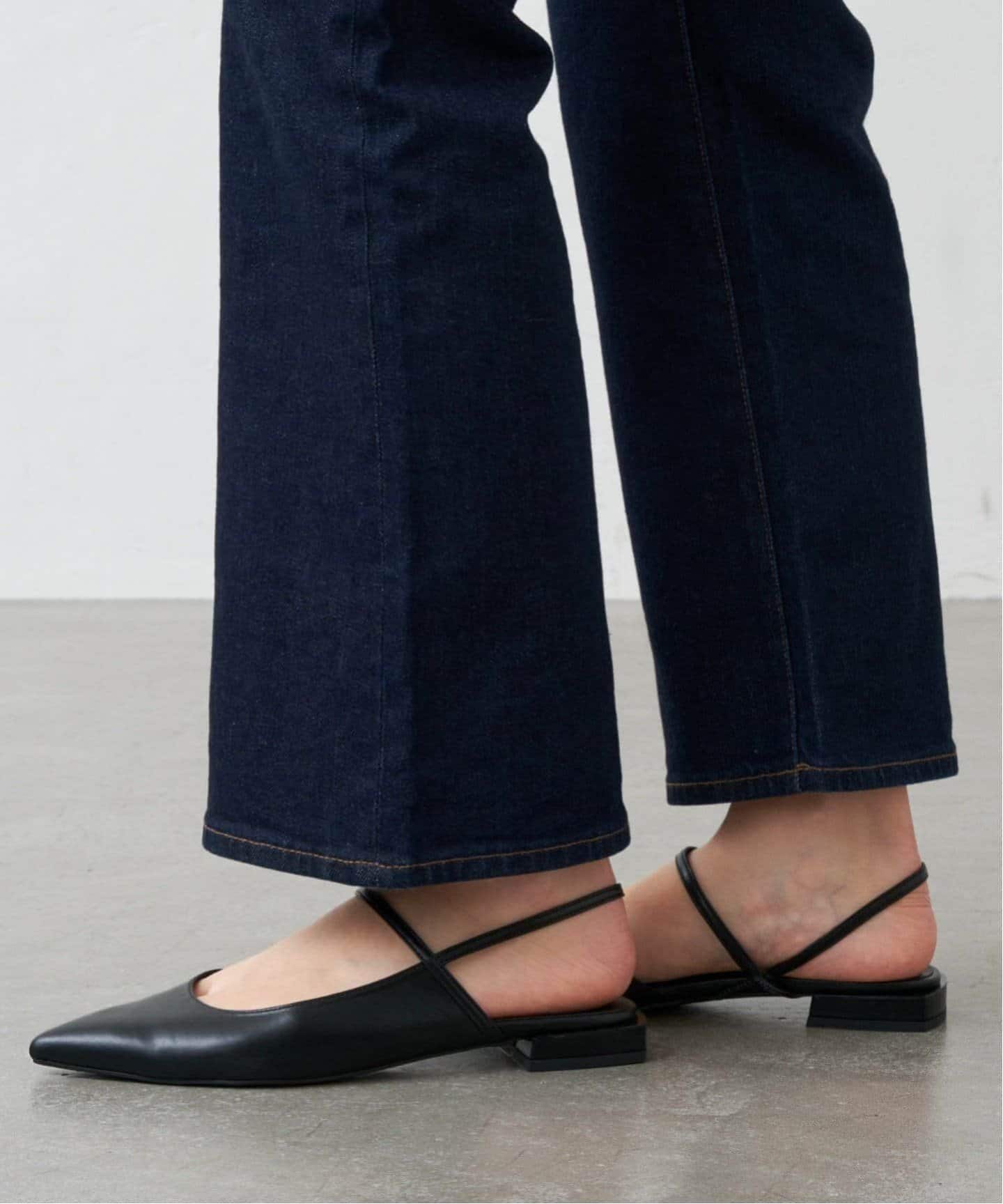 追加》GRISEポインテッドストラップスリングバック（フラットシューズ