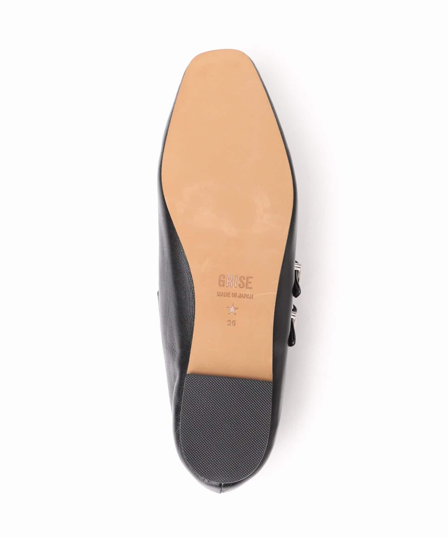 GRISEレザーWストラップメリージェーン（フラットシューズ）｜GRISE