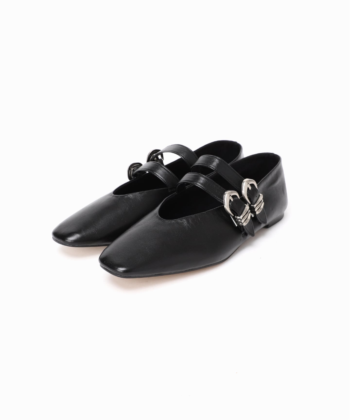 COS レザーメリージェーンフラットシューズ PLEATED LEATHER MARY-JANE BALLET FLATS プリーツレザー メリー