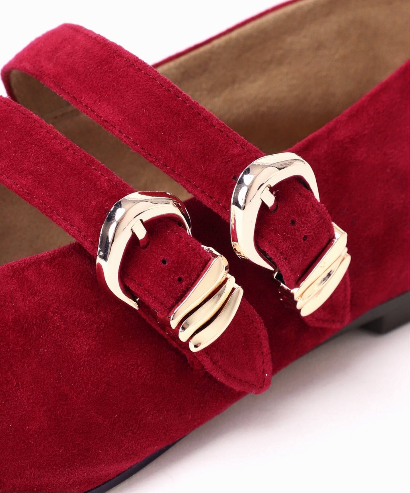 GRISEレザーWストラップメリージェーン（フラットシューズ）｜GRISE