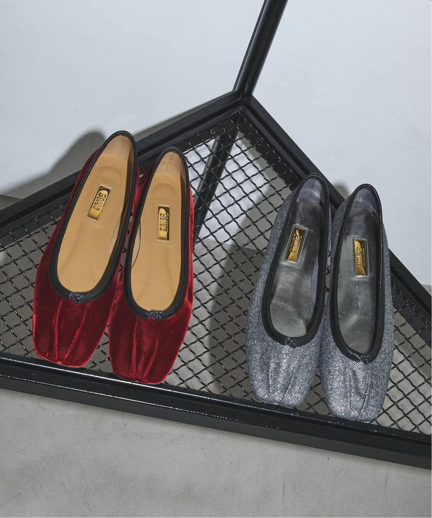 GRISEスクエアプリーツフラット（フラットシューズ）｜GRISE