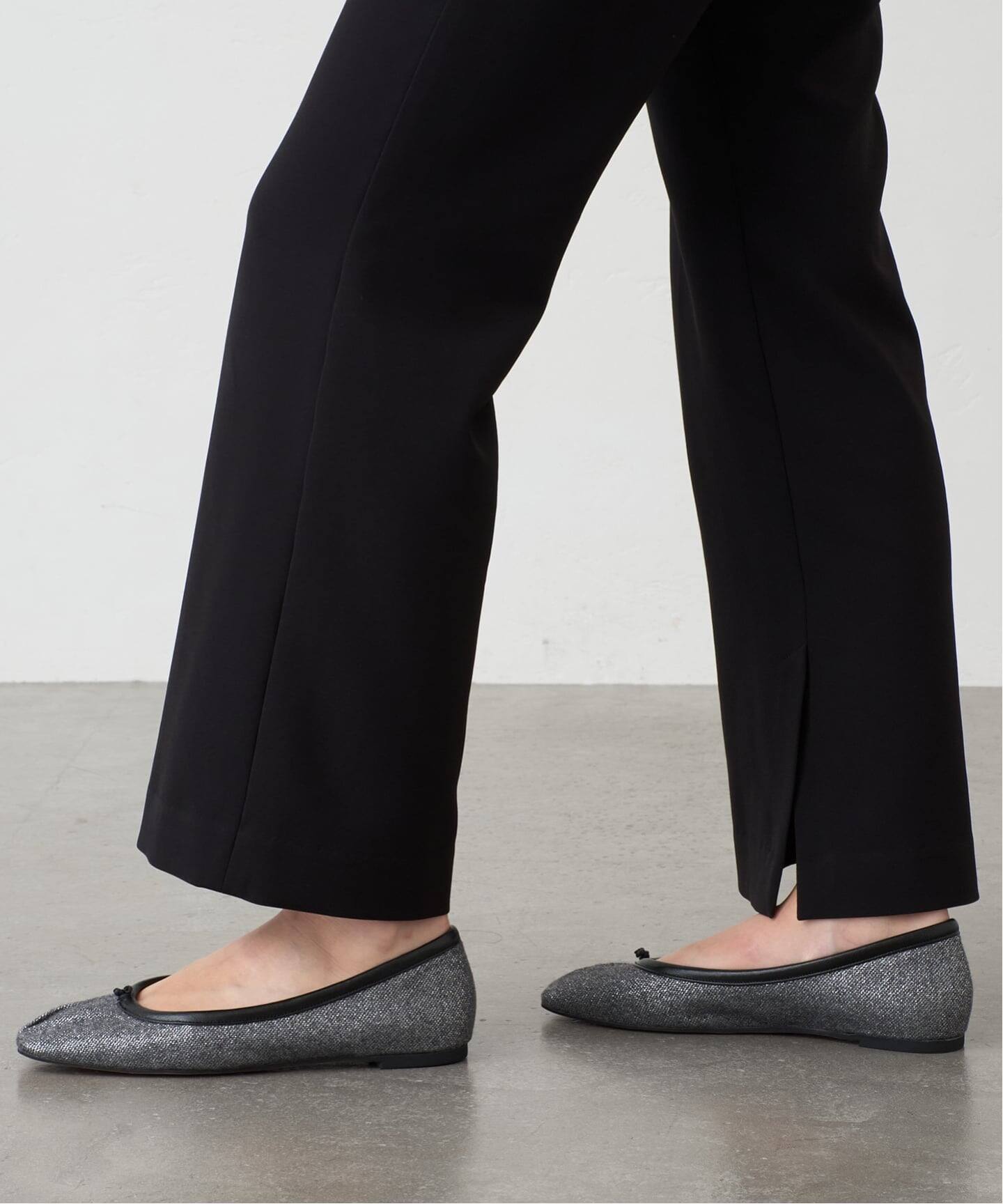 GRISE 24.0 黒 プリーツフラットシューズ GRISEスクエアプリーツフラット（フラットシューズ）｜GRISE