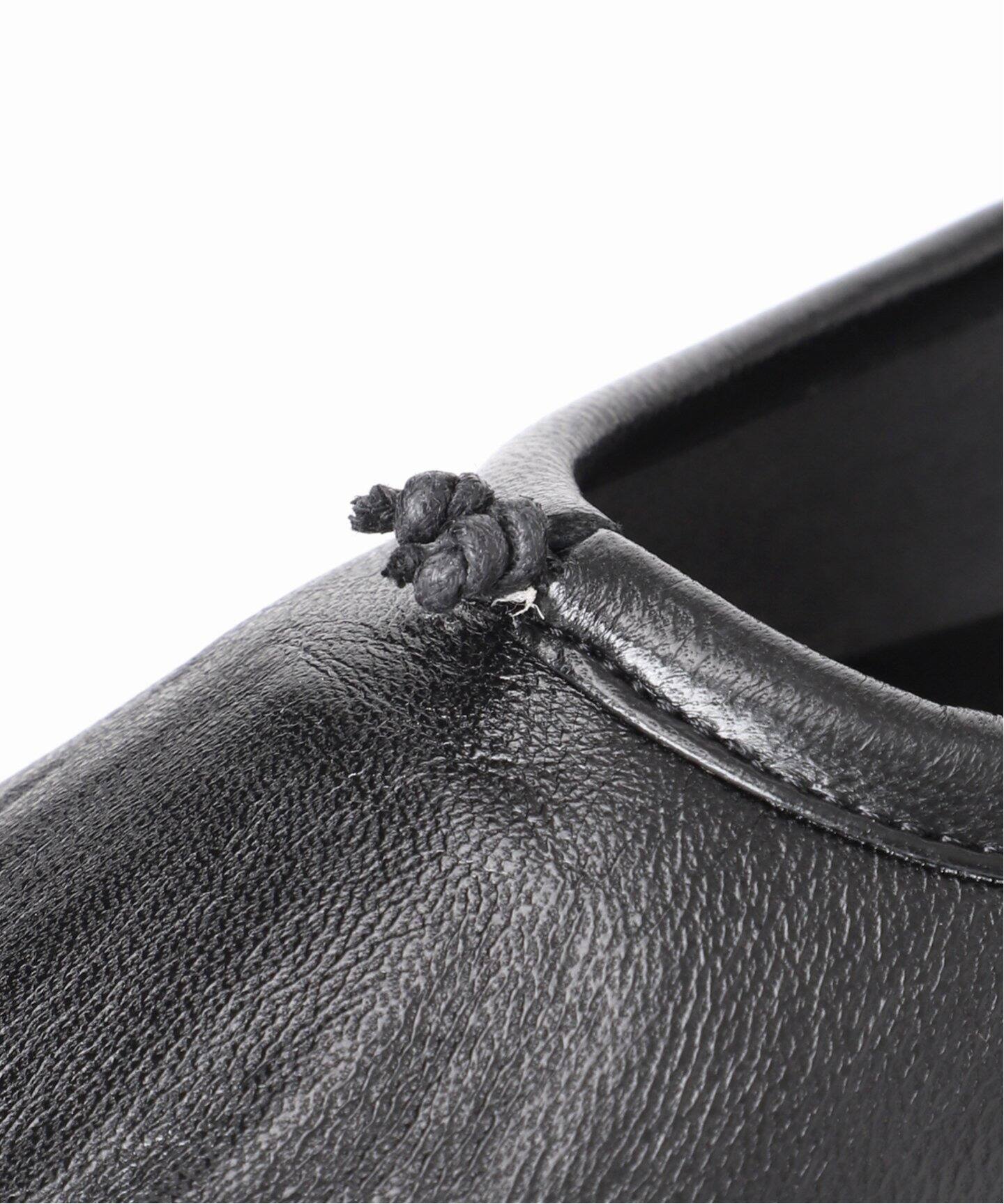 追加》GRISEレザースクエアプリーツフラット（フラットシューズ