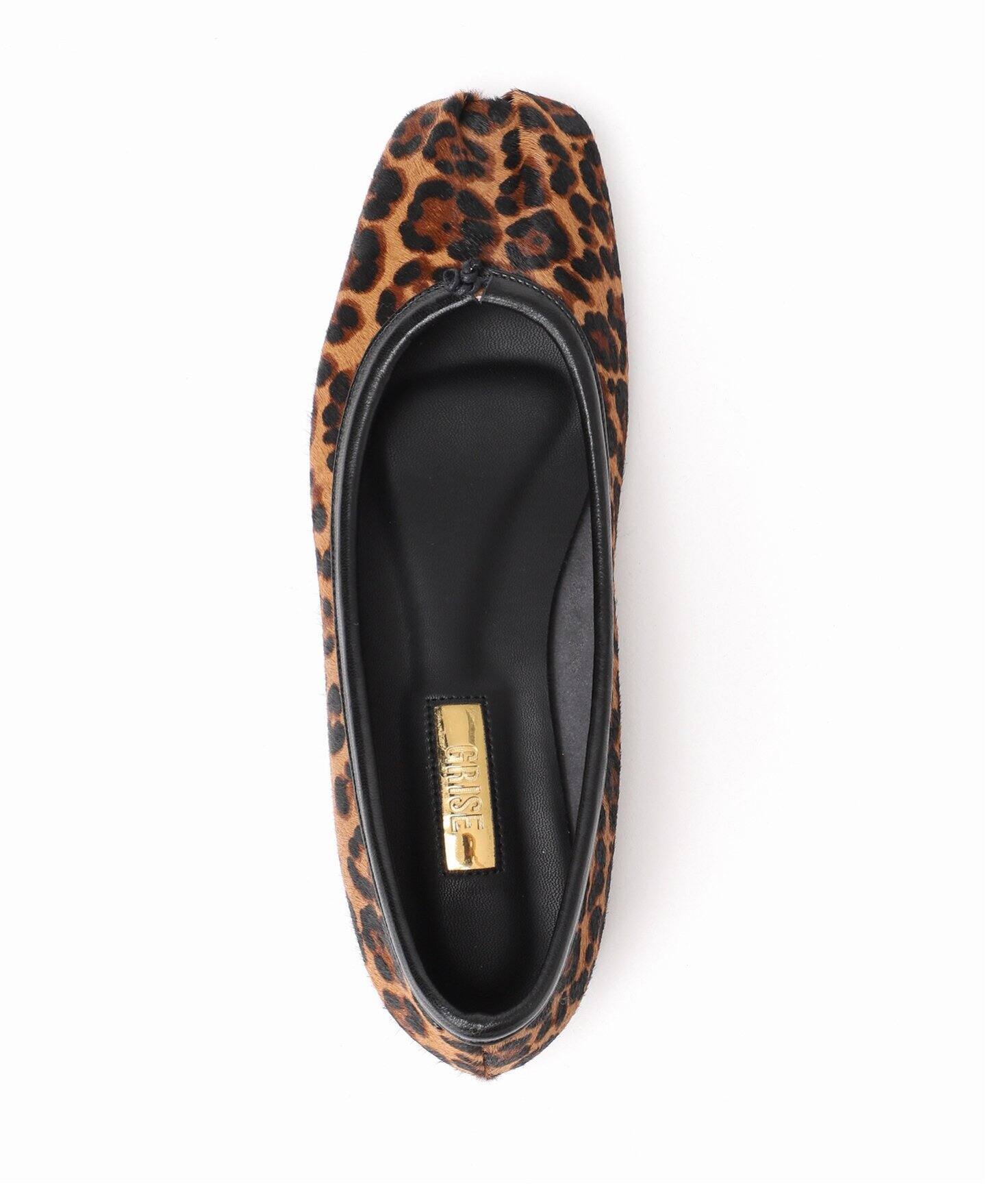 追加》GRISEレザースクエアプリーツフラット（フラットシューズ