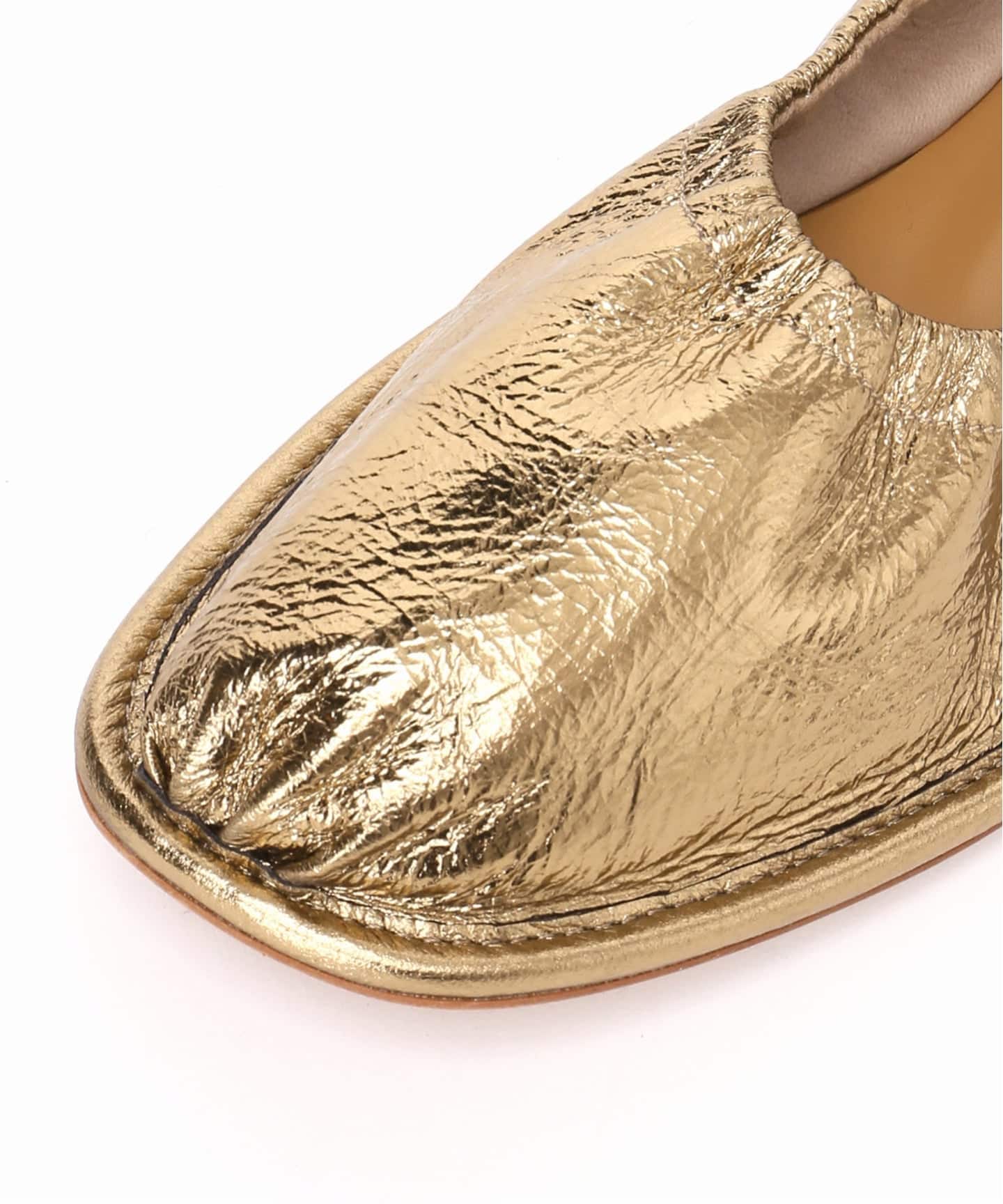 GRISEレザーオブリークギャザーバレリーナ（バレエシューズ