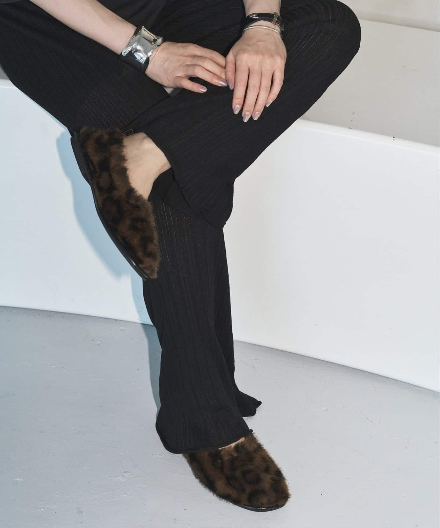 追加》GRISEファーギャザーバレリーナ（バレエシューズ）｜GRISE