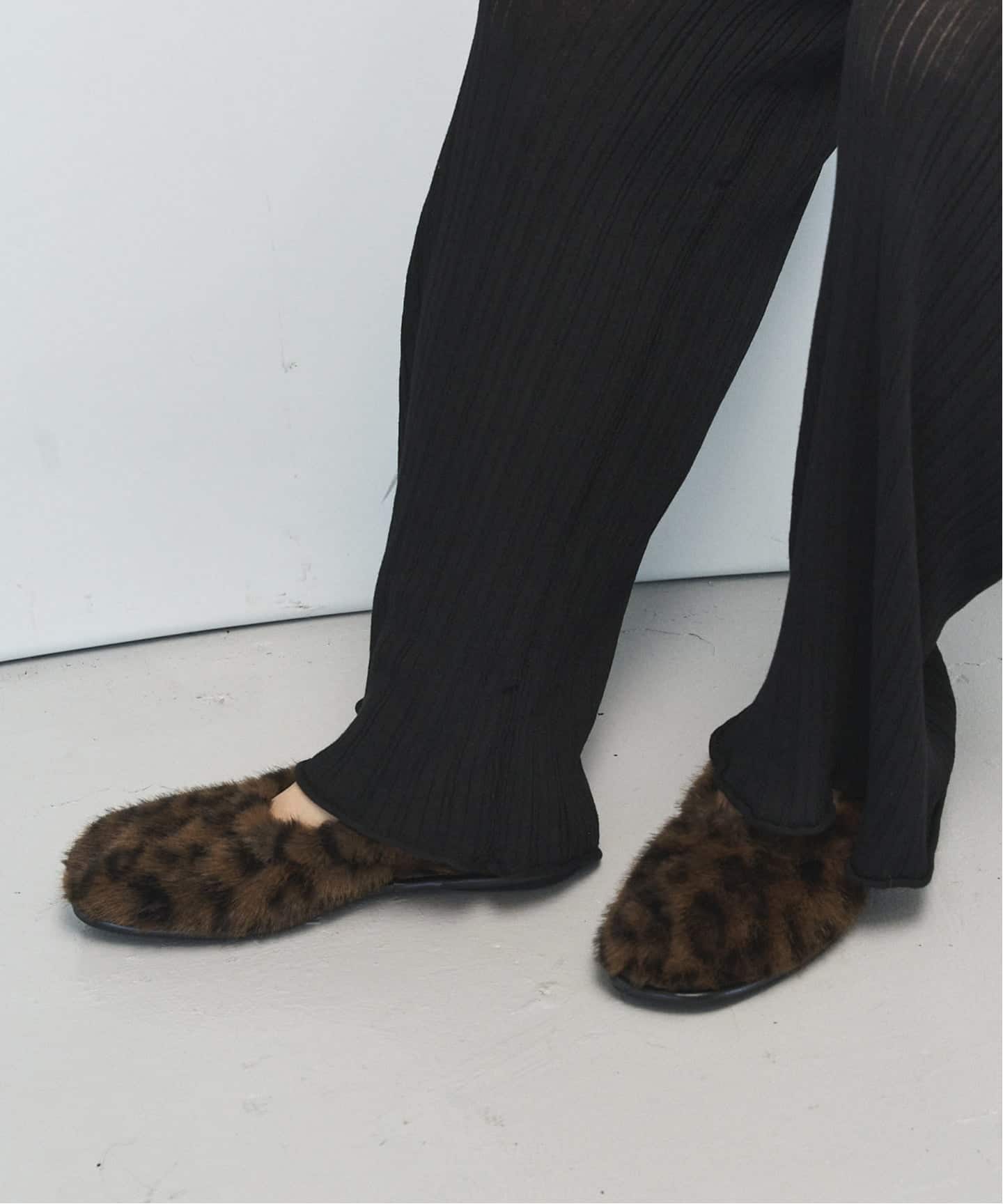 追加》GRISEファーギャザーバレリーナ（バレエシューズ）｜GRISE