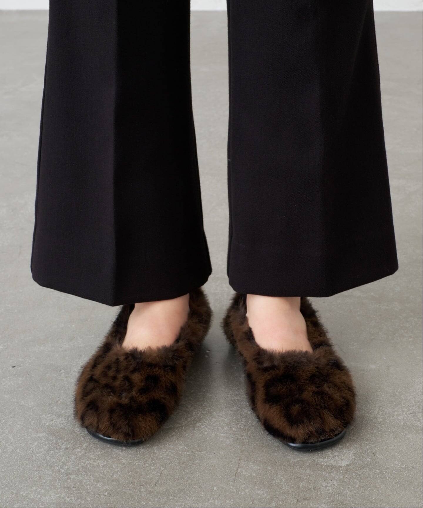 追加》GRISEファーギャザーバレリーナ（バレエシューズ）｜GRISE