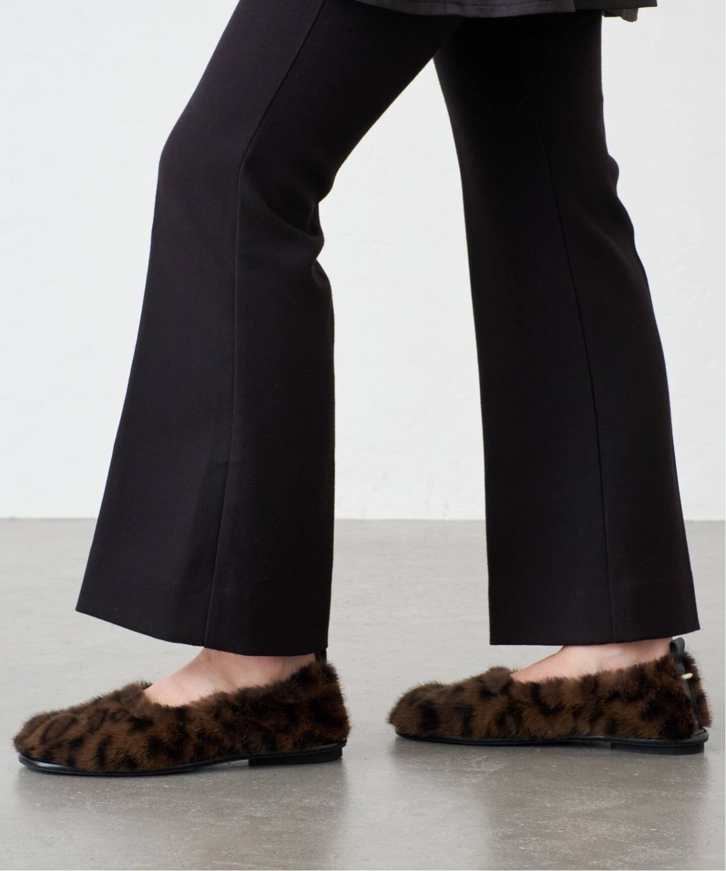 追加》GRISEファーギャザーバレリーナ（バレエシューズ）｜GRISE