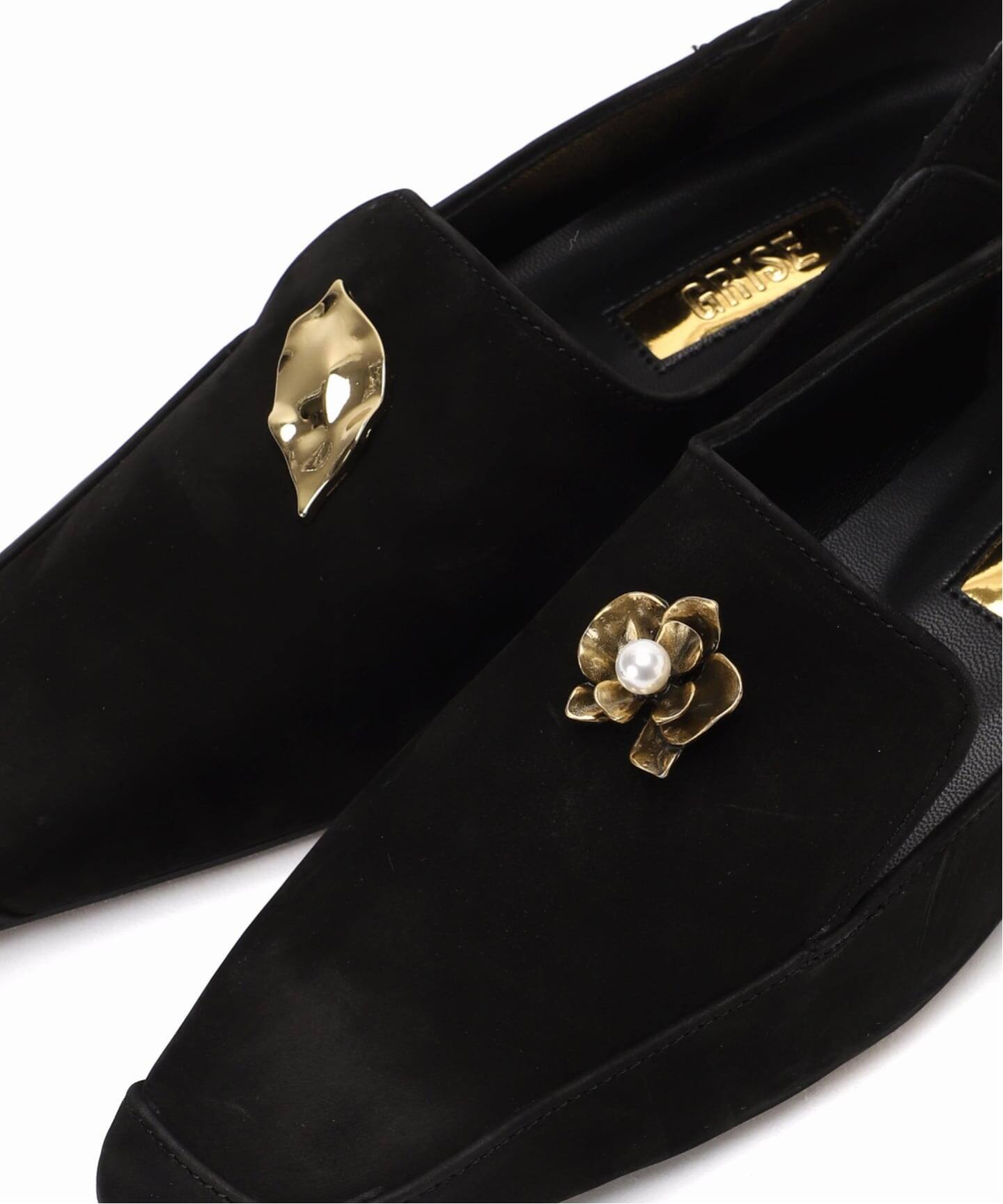 GRISEレザーナロースクエアモチーフローファー（ローファー）｜GRISE