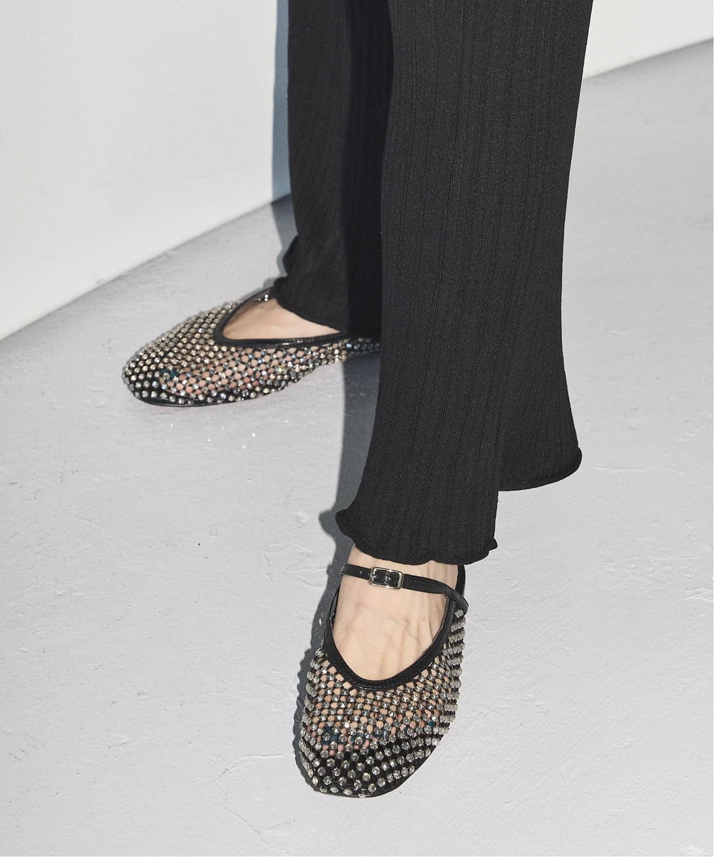 【即完】ルタロン/グリーズ　ビジューネットミュール GRISEビジューネットミュール（フラットシューズ）｜GRISE（グリーズ