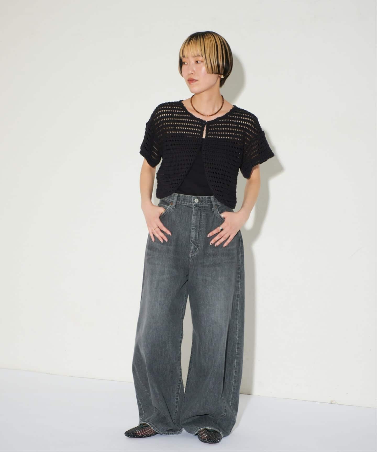 GRISEビジューネットミュール（フラットシューズ）｜GRISE