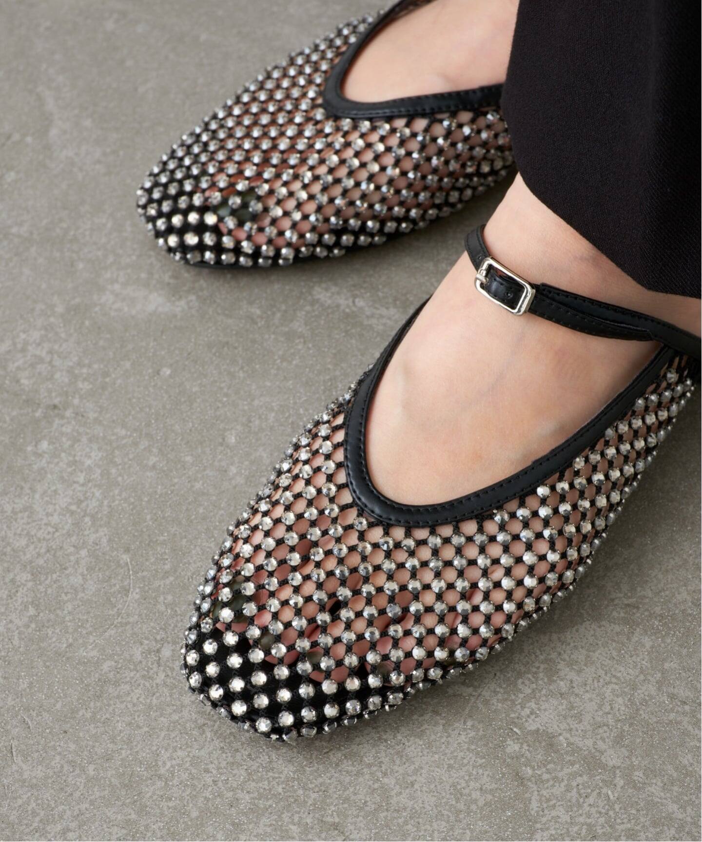 GRISEビジューネットミュール（フラットシューズ）｜GRISE