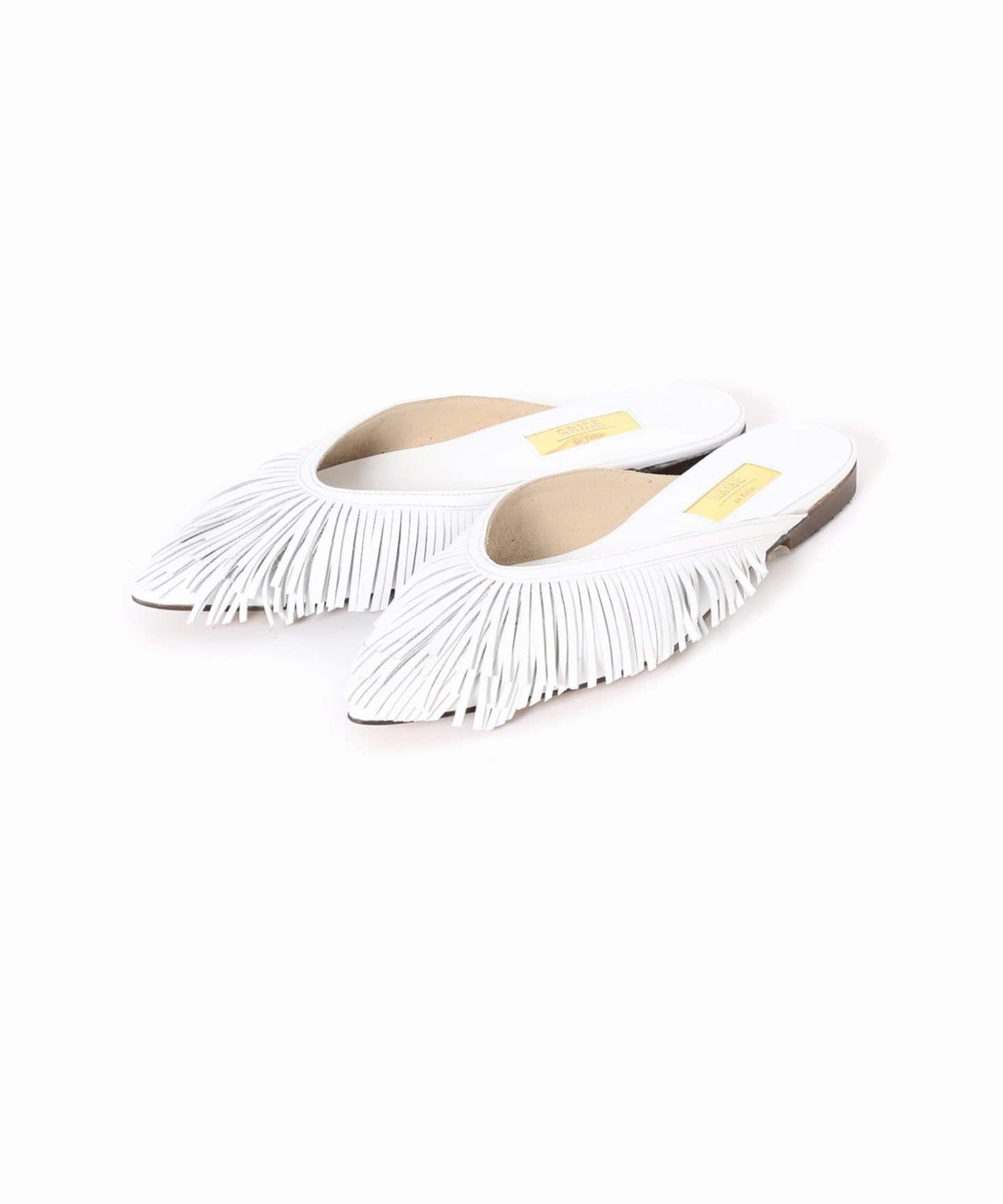 ルタロン　GRISEレザーFRINGEミュール　ベージュ GRISEレザーFRINGEミュール（その他シューズ）｜LE TALON（ル タロン