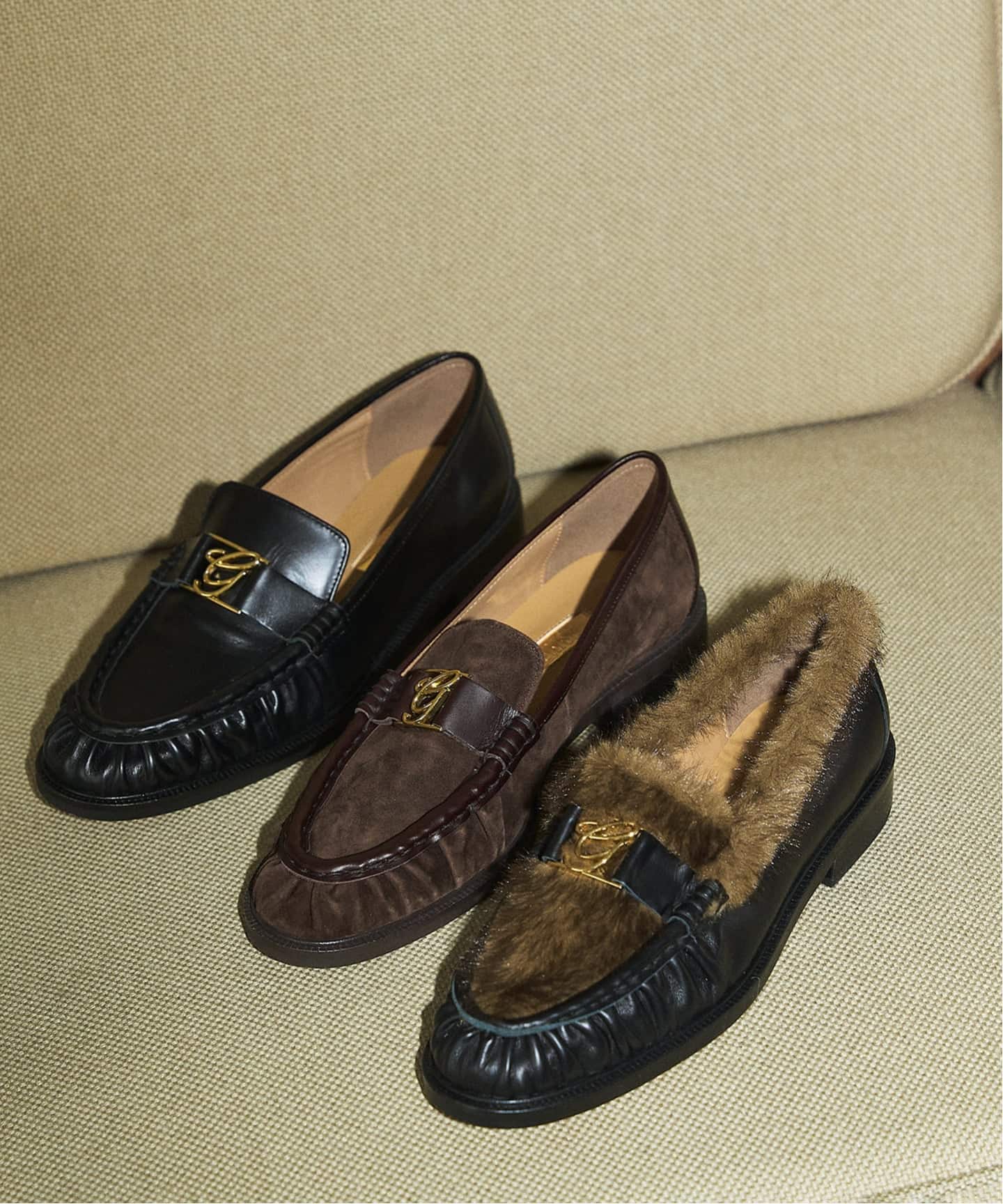 予約》GRISEレザーギャザーローファー（ローファー）｜GRISE