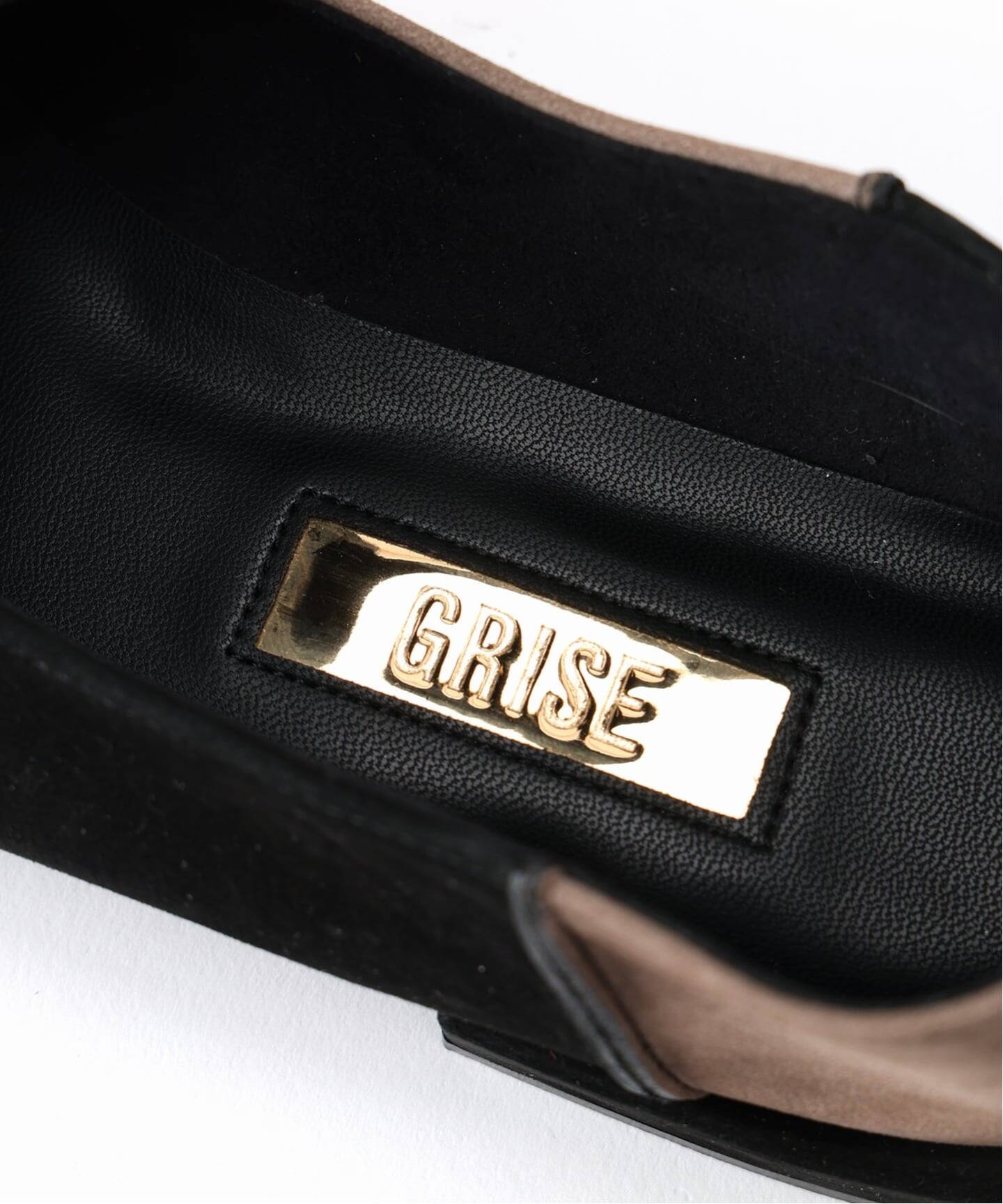 WEB+高輪店限定》GRISEレザースクエアクロスシームアンクル