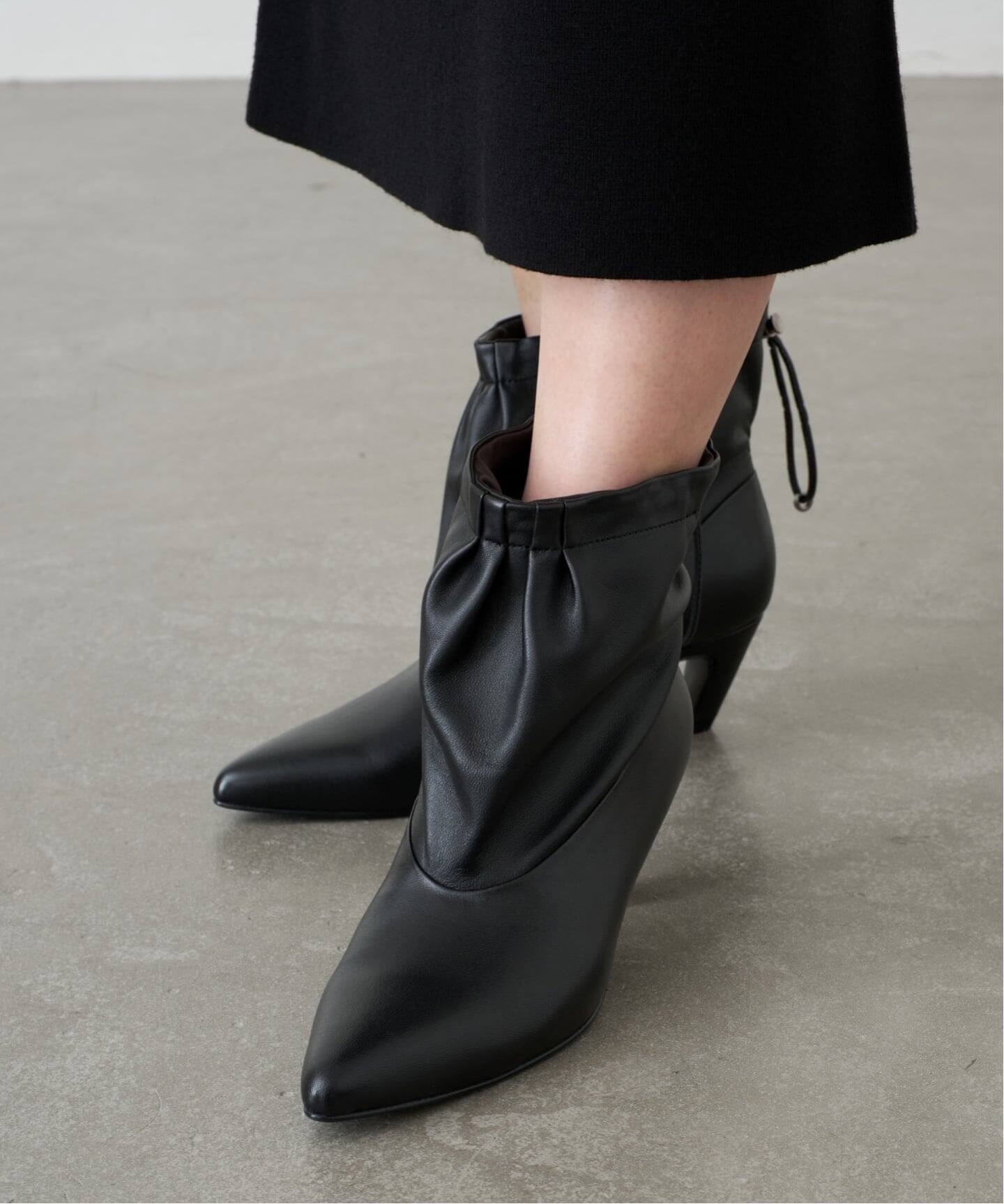 BOB MARY×GRISE 5.5cmレザードローストリングショートブーツ