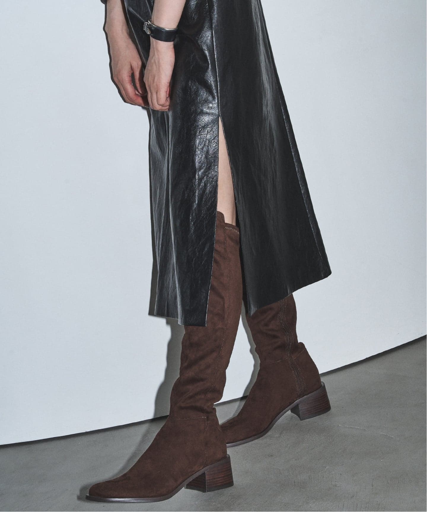 追加》GRISE4.5cmラウンドソフトフィットニーハイ（ロングブーツ