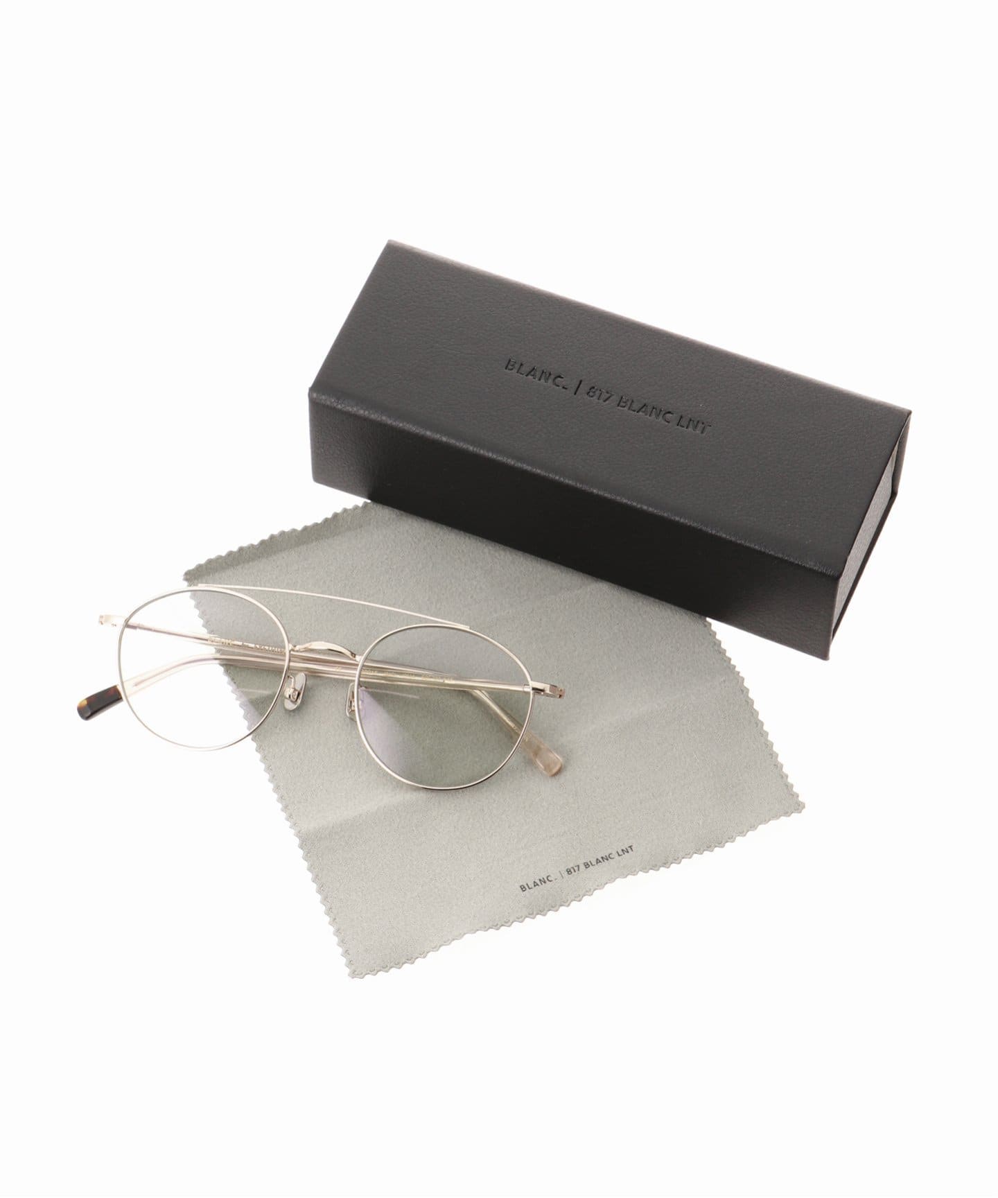 BLANC. B0015 50□21-145 L.GRY/L.BRN ラウンド BLANC.. 別注 B0015 WHT GOLD / L.GREY - GRY ex Sunglasses