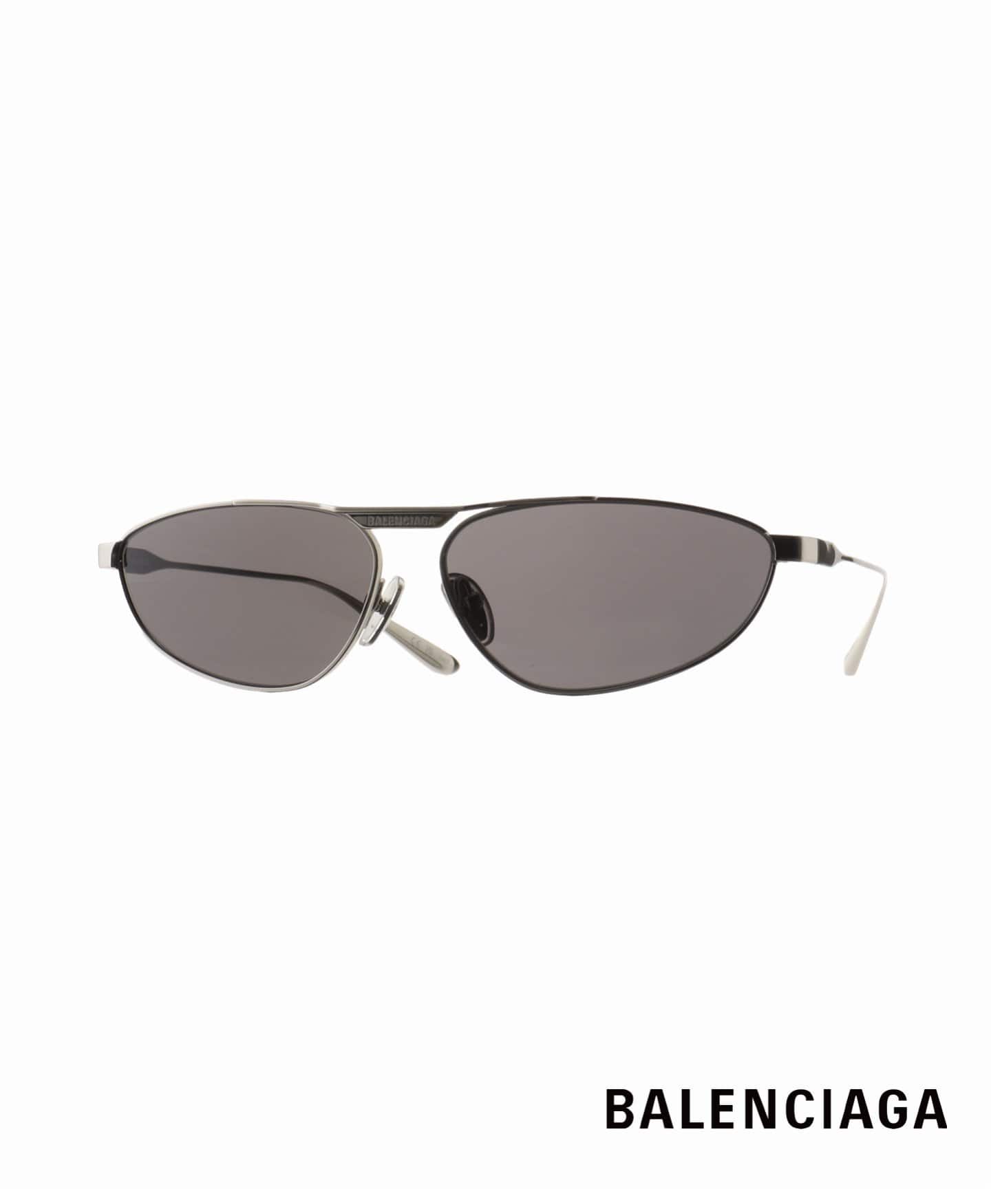 サングラス BALENCIAGA SS25 Balenciaga - BB0417S - 002 (BB0417S 002) BB0417S Balenciaga Pilot Sunglasses 002 Silver - eye-oo.com