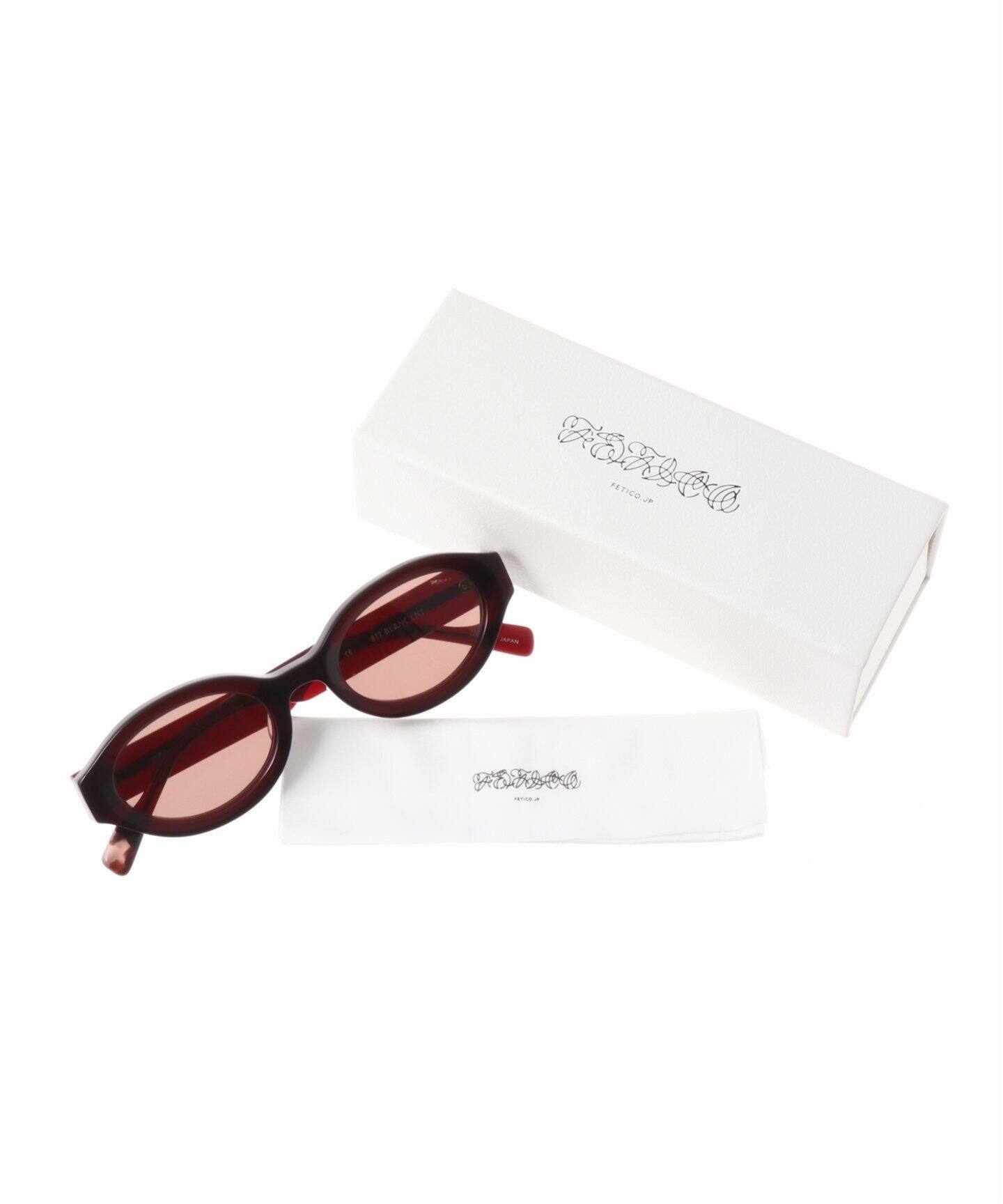 FETICO x BLANC.. OVAL TV-CUT Sunglasses Dark Red（サングラス 