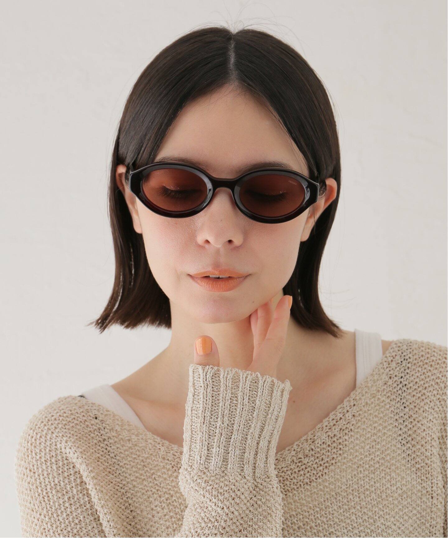 FETICO x BLANC.. OVAL TV-CUT Sunglasses Dark Red（サングラス 