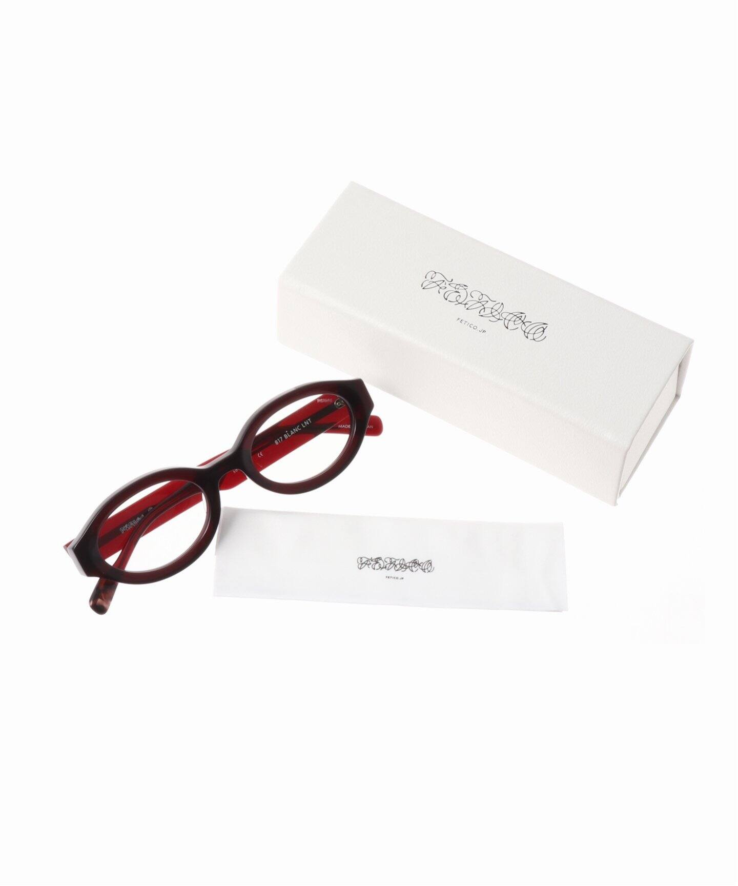 FETICO x BLANC.. OVAL TV-CUT Sunglasses RX Dark Red（サングラス 