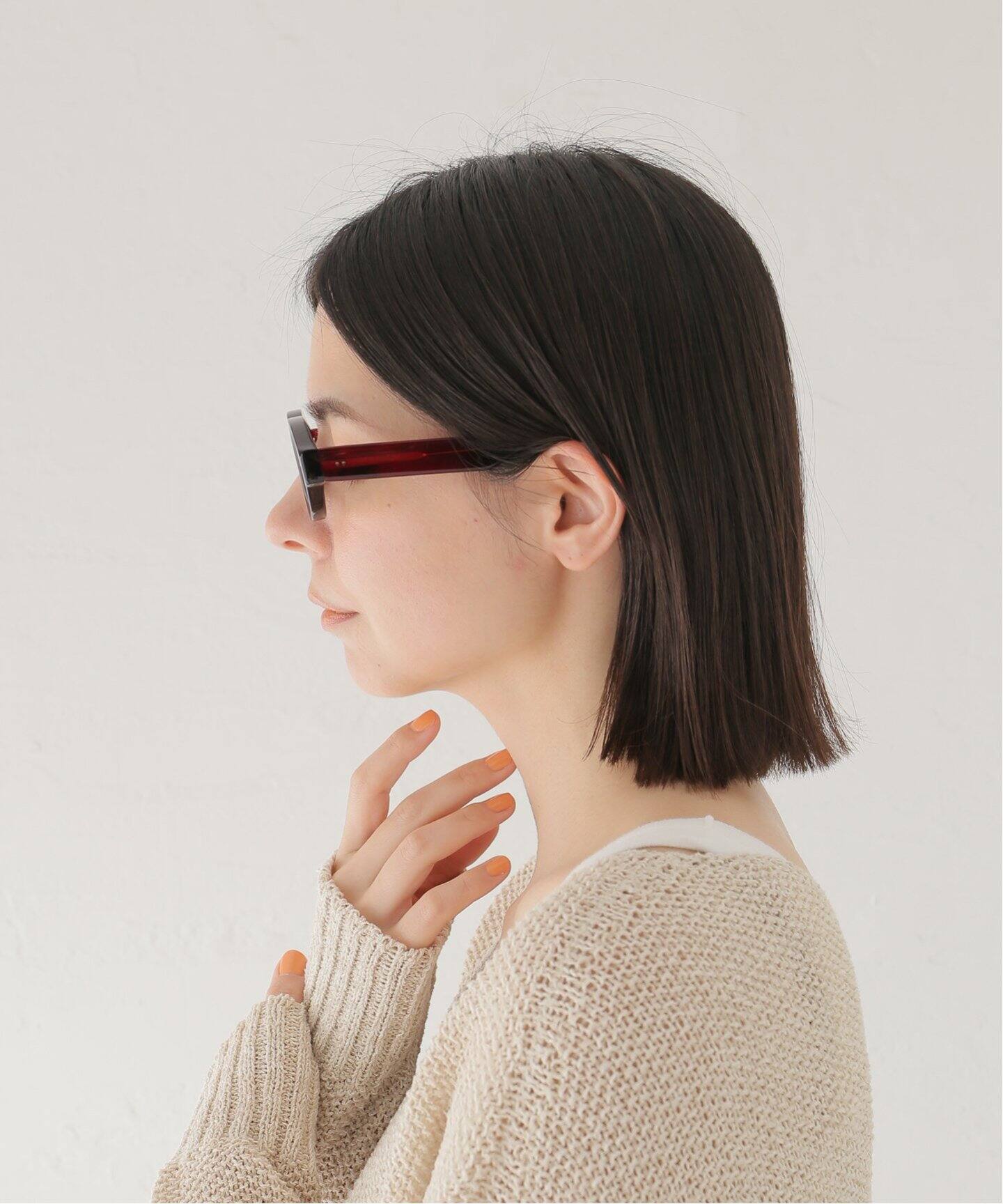 FETICO x BLANC.. OVAL TV-CUT Sunglasses RX Dark Red（サングラス 