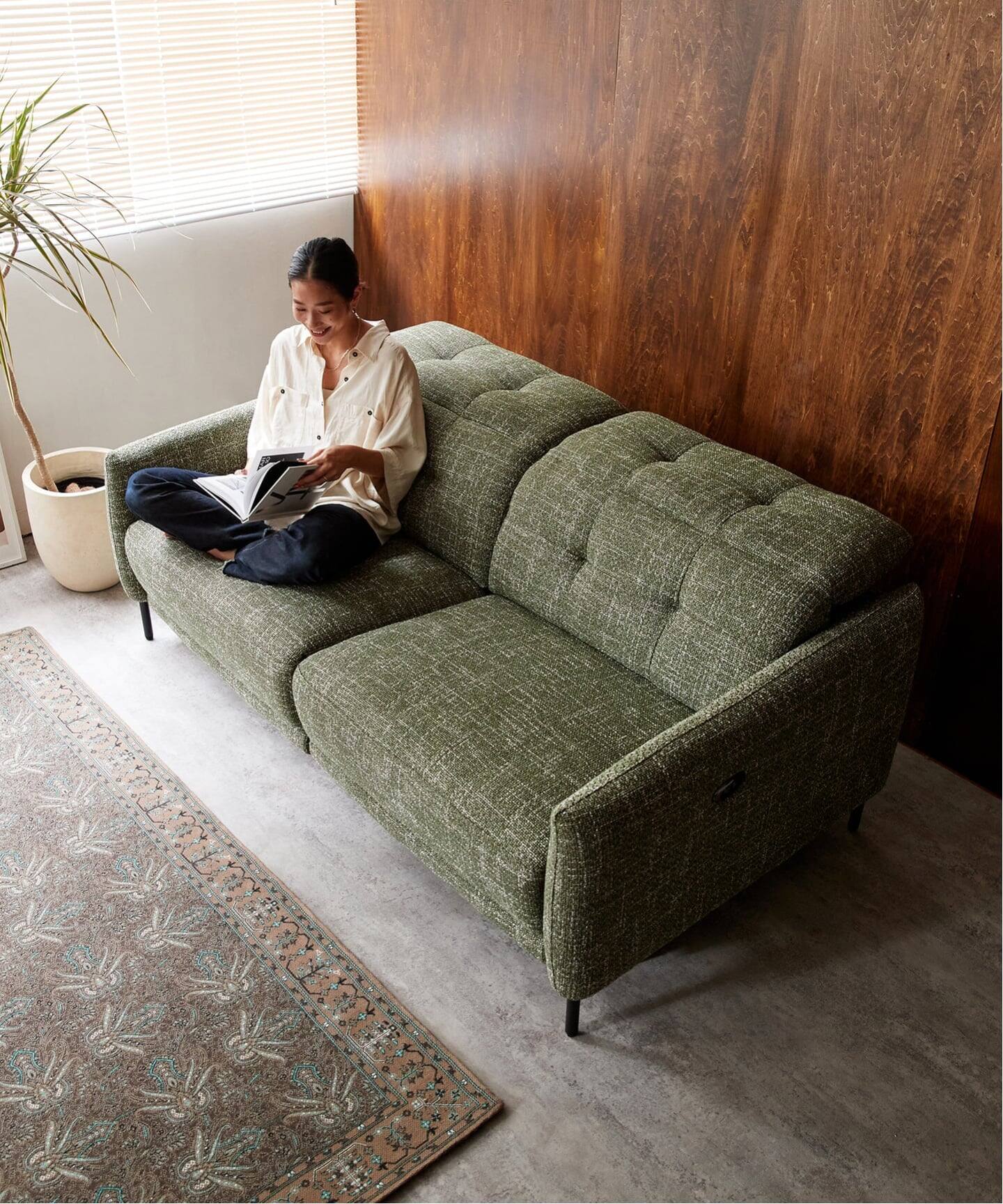 大型商品》SHEFFIELD RECLINING SOFA green シェフィールド 電動