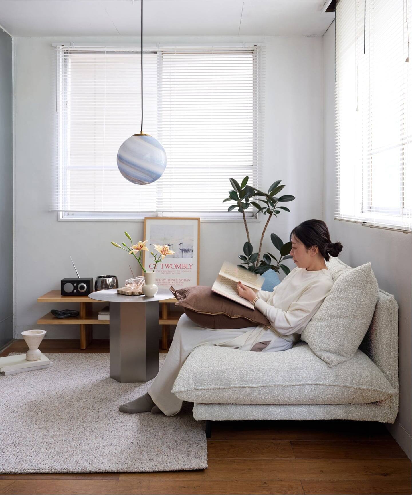 大型商品》PORTO SOFA Low W1200 Boucle(I) ポルトソファ アイボリー