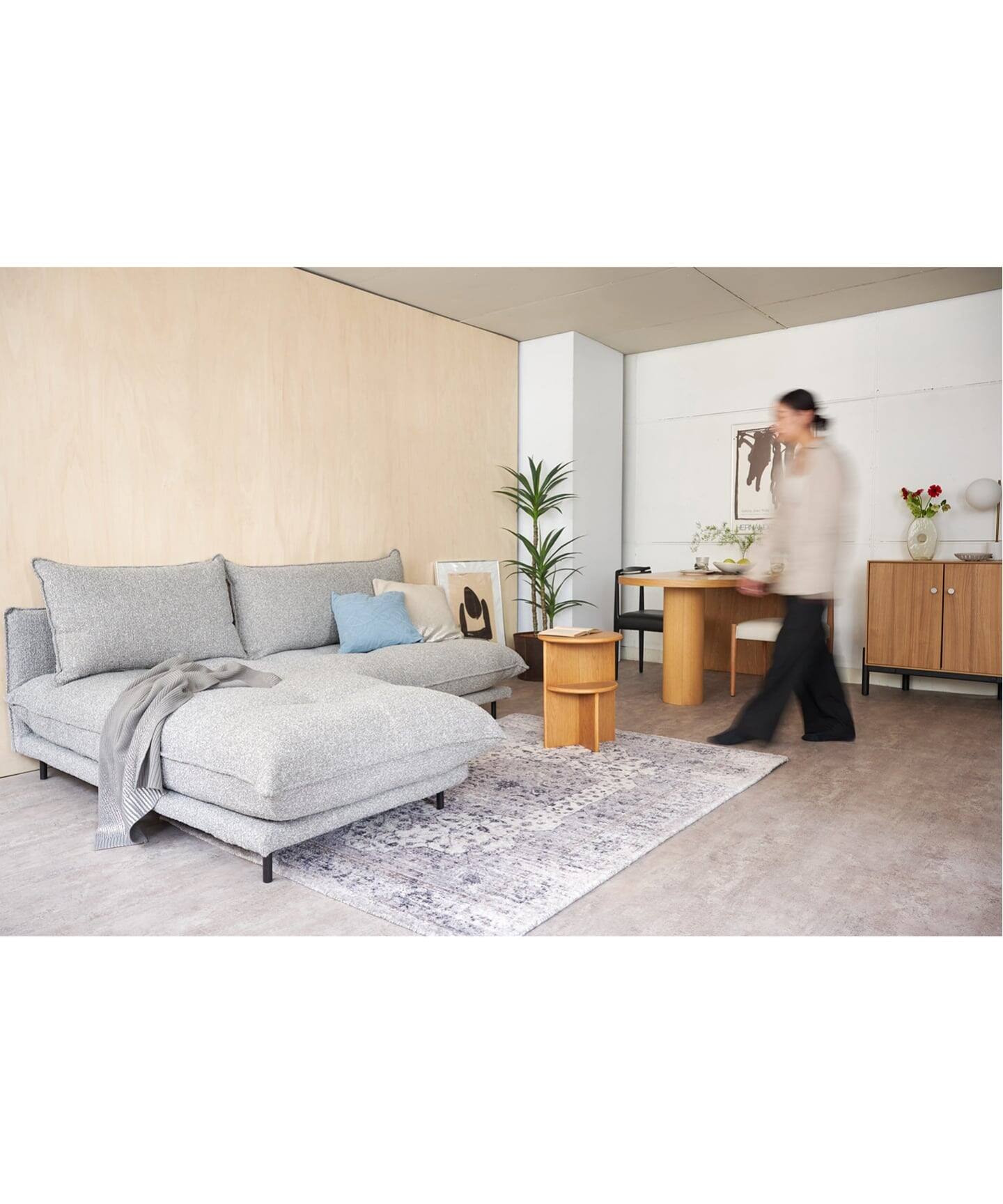 大型商品》PORTO SOFA Low W1200 Boucle(GRY) ポルトソファ グレー