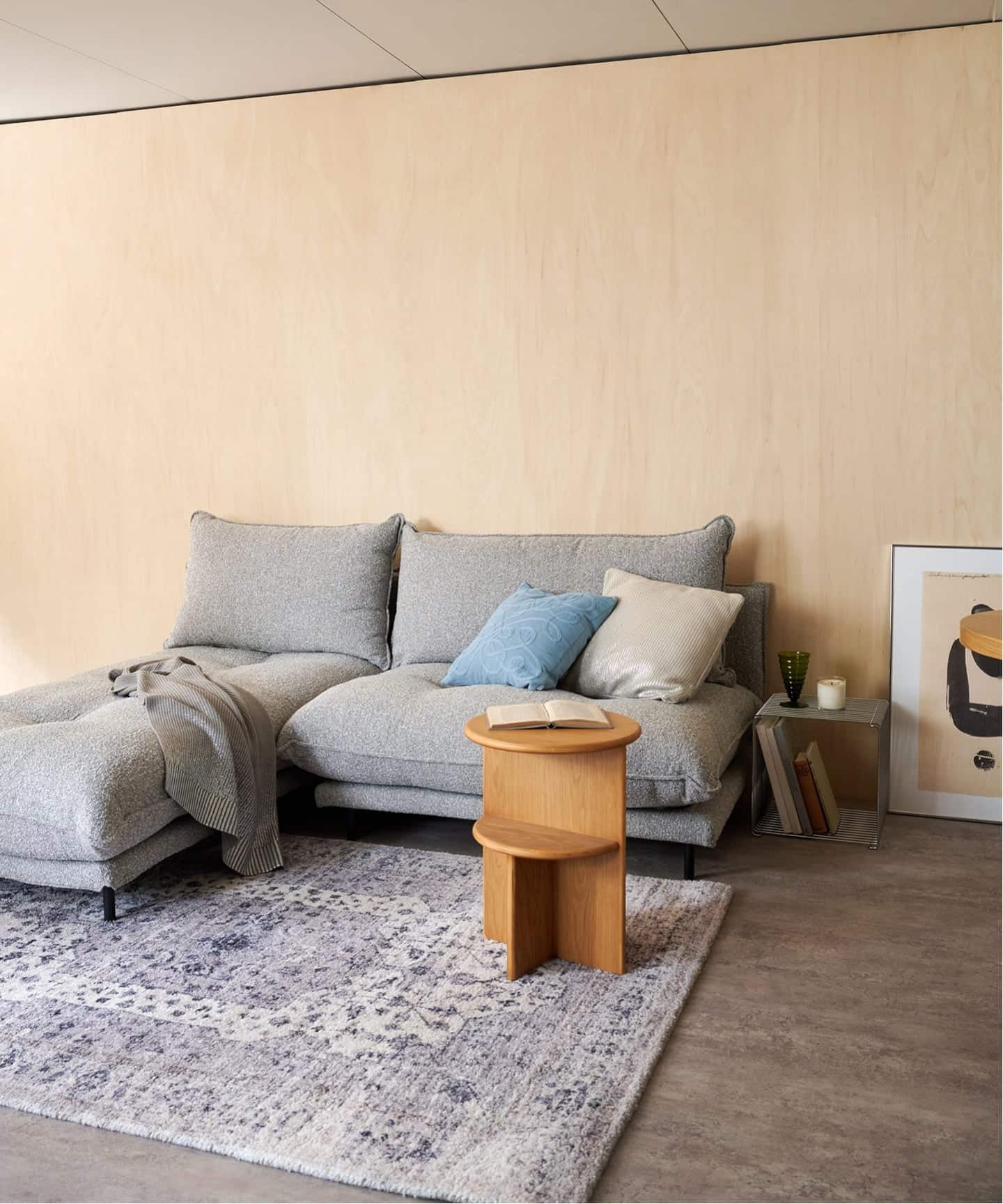 大型商品》PORTO SOFA Low W1200 Boucle(GRY) ポルトソファ グレー