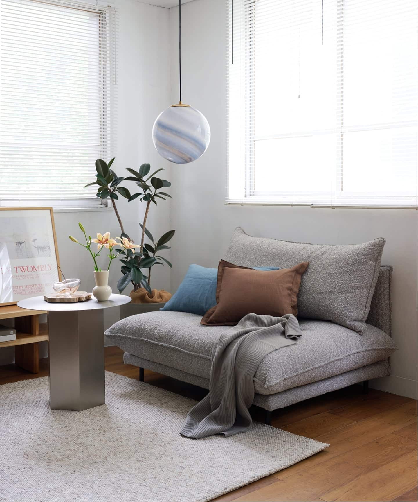 大型商品》PORTO SOFA Low W1200 Boucle(GRY) ポルトソファ グレー