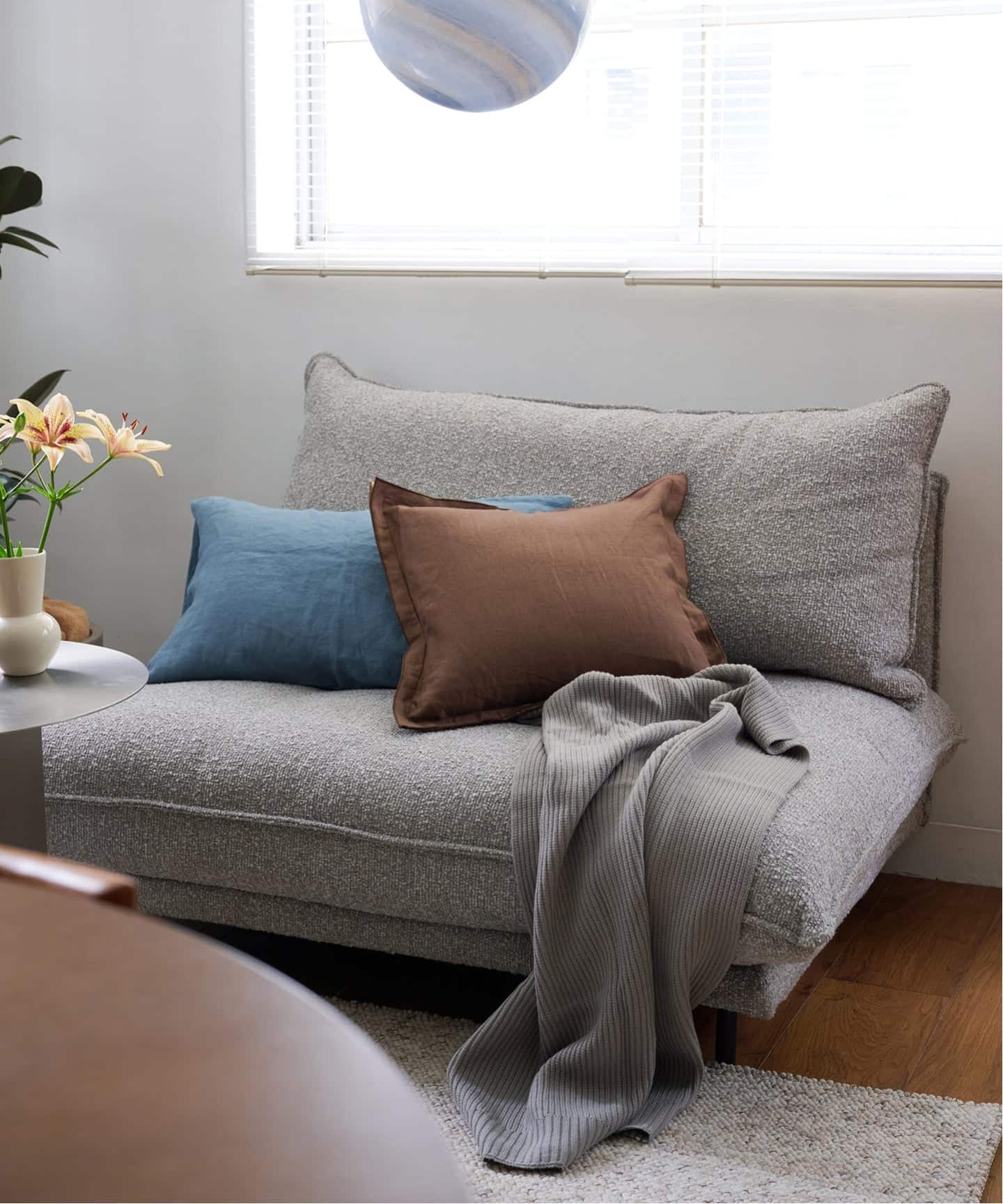 大型商品》PORTO SOFA Low W1200 Boucle(GRY) ポルトソファ グレー