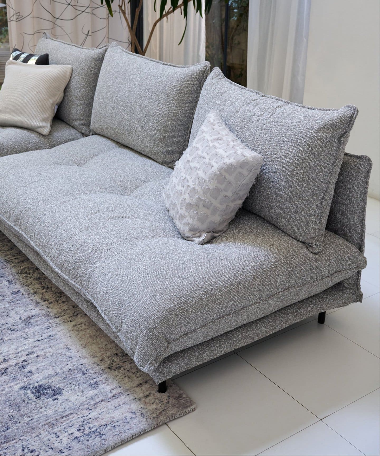 大型商品》PORTO SOFA Low W1700 Boucle(GRY) ポルトソファ グレー