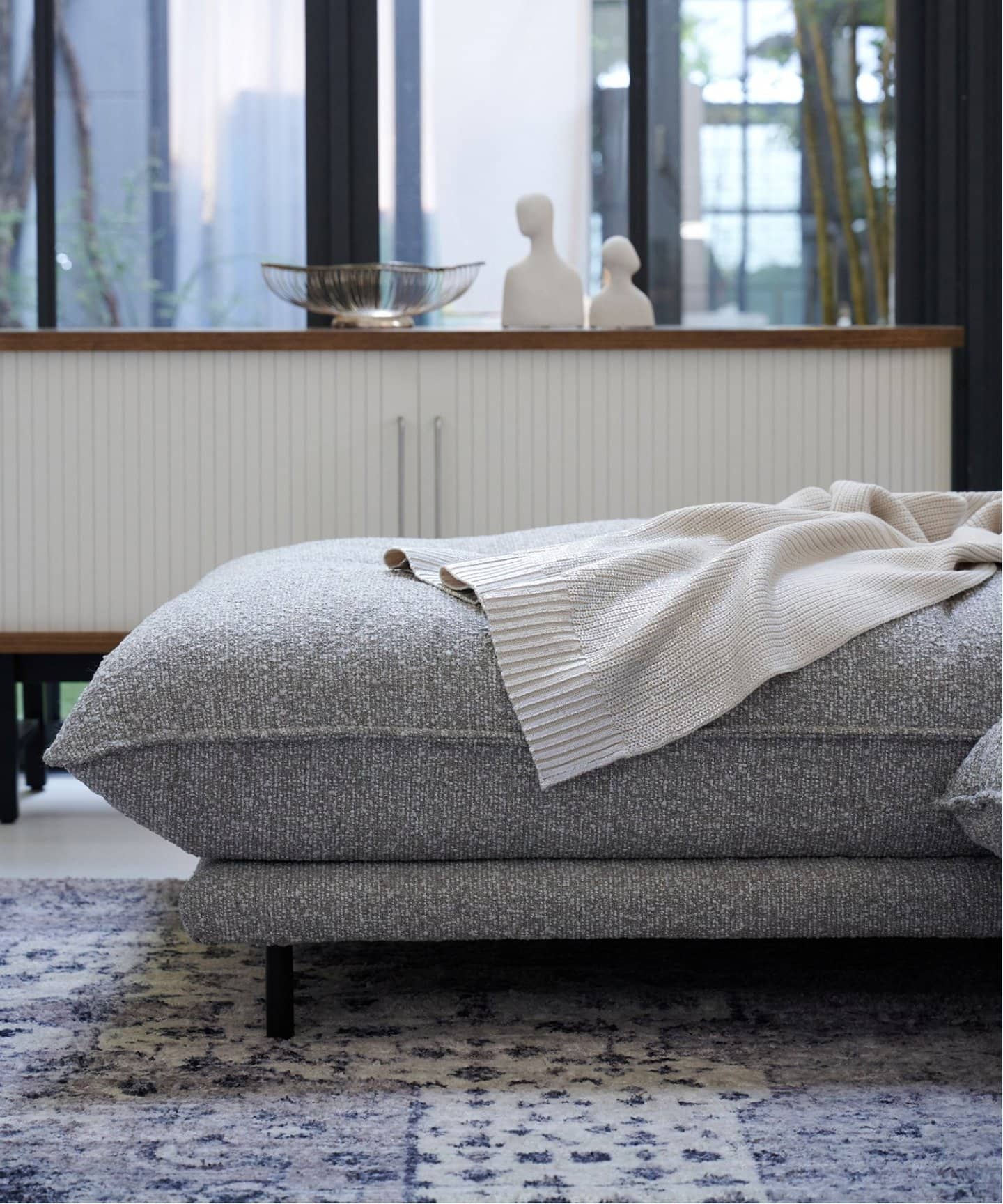 大型商品》PORTO COUCH SOFA Low Boucle(GRY) ポルトカウチソファ