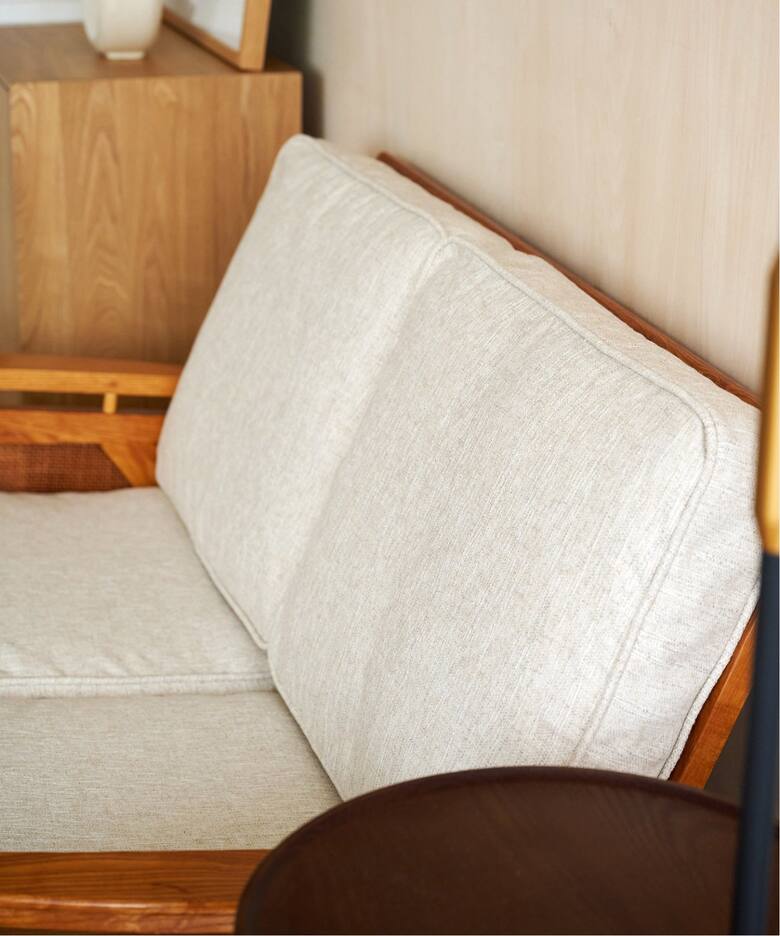 大型商品》WICKER SOFA 2P (IV) ウィッカーソファ アイボリー（ソファ 